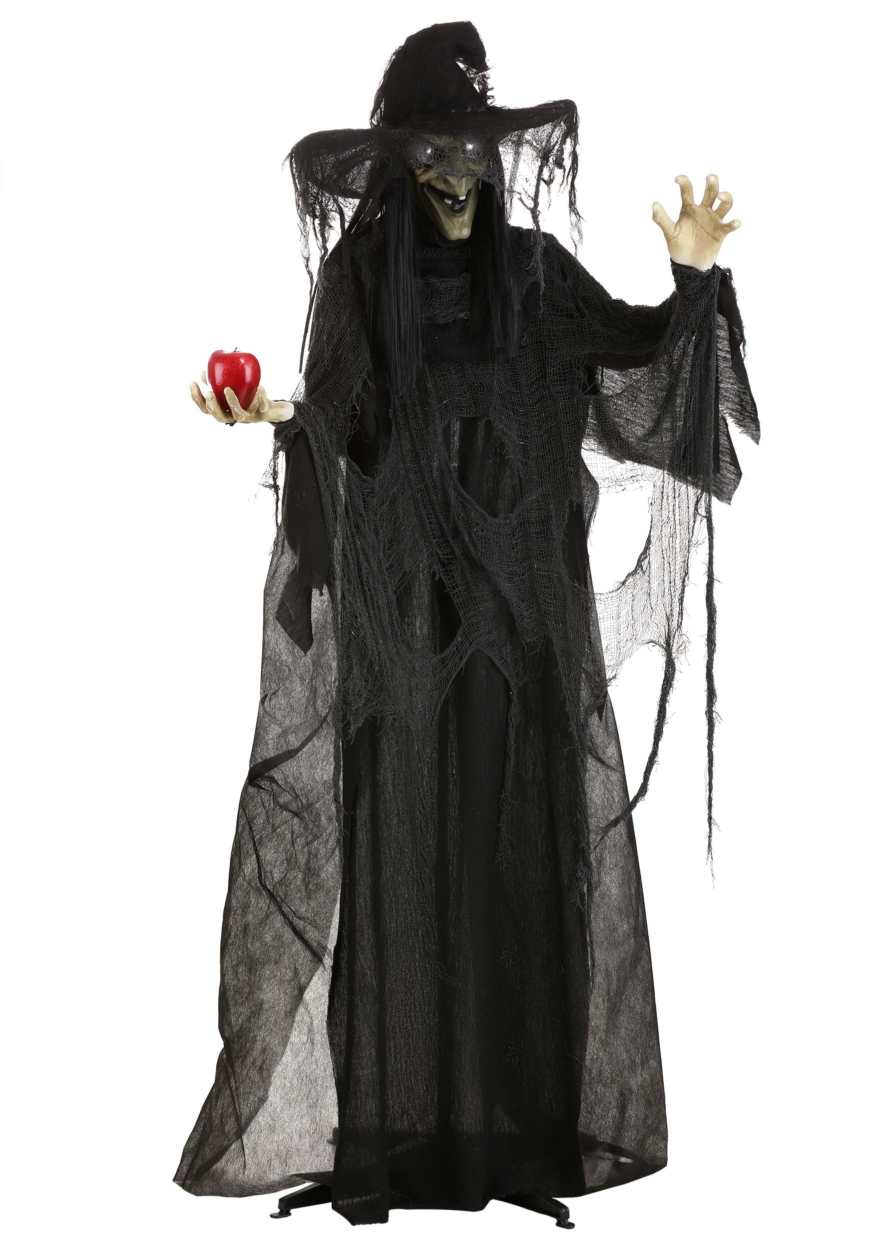 5.8FT Standing Animated Black Witch Decoration - Scream Saver