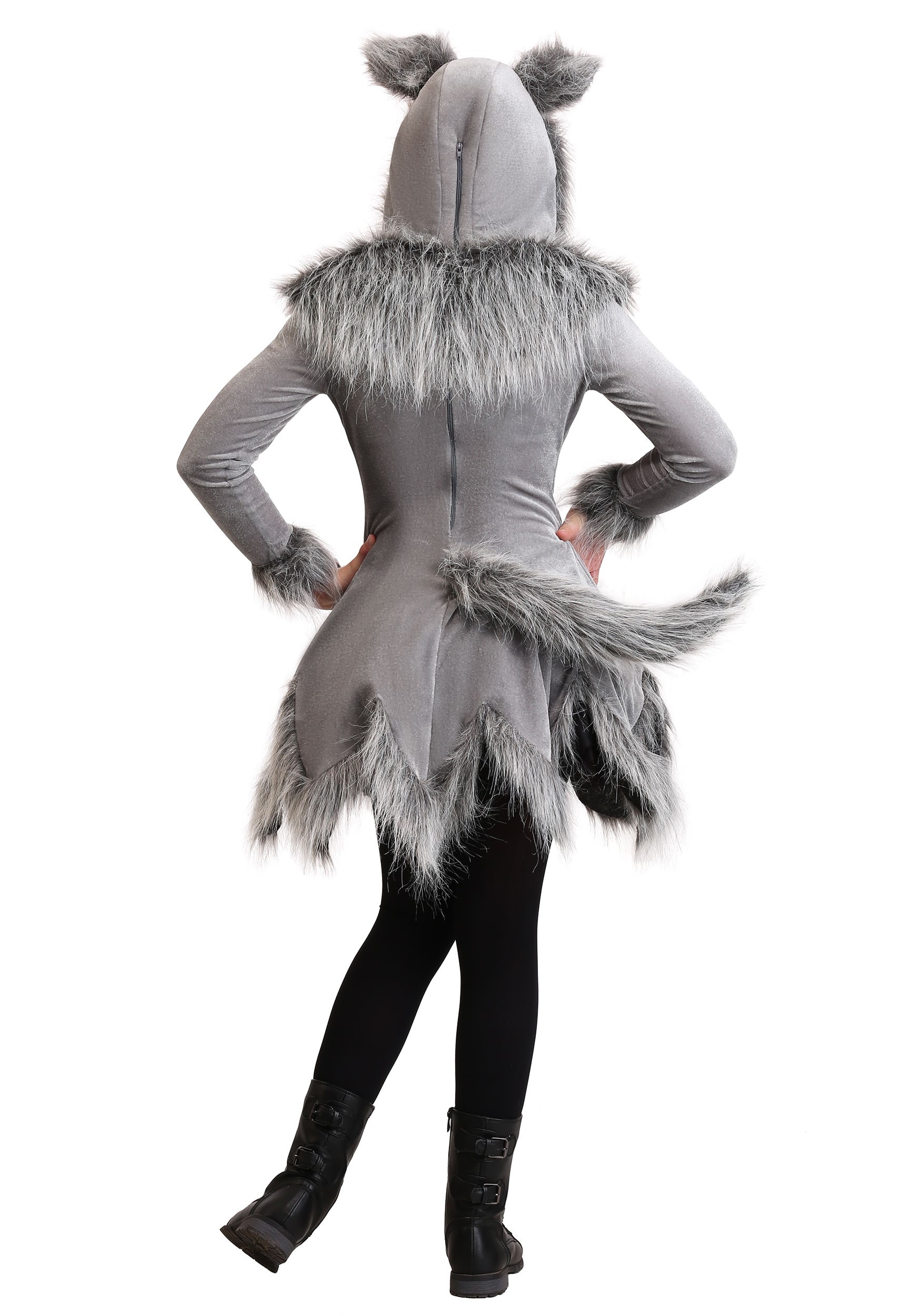 Grey Wolf Costume Dress for Girls