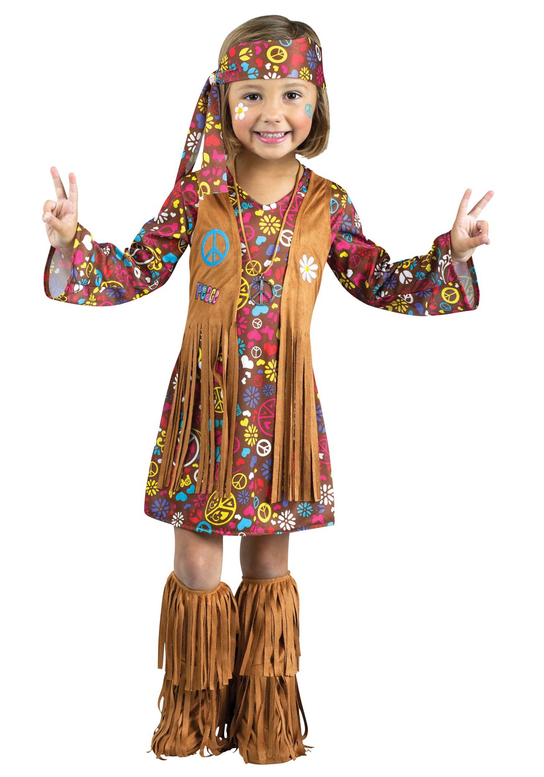 Peace & Love Hippie Girl's Toddler Costume