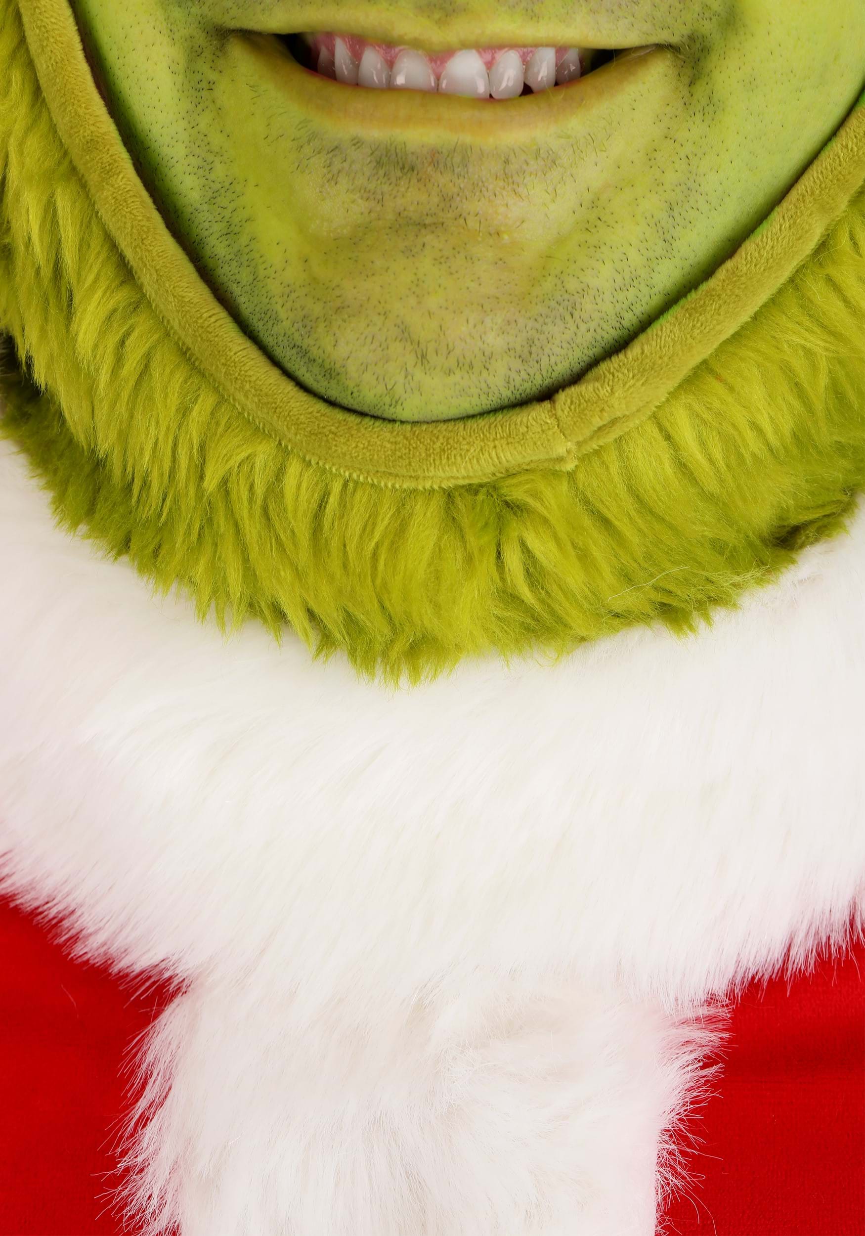 Men's Plus Size Dr. Seuss Santa Grinch Open Face Costume