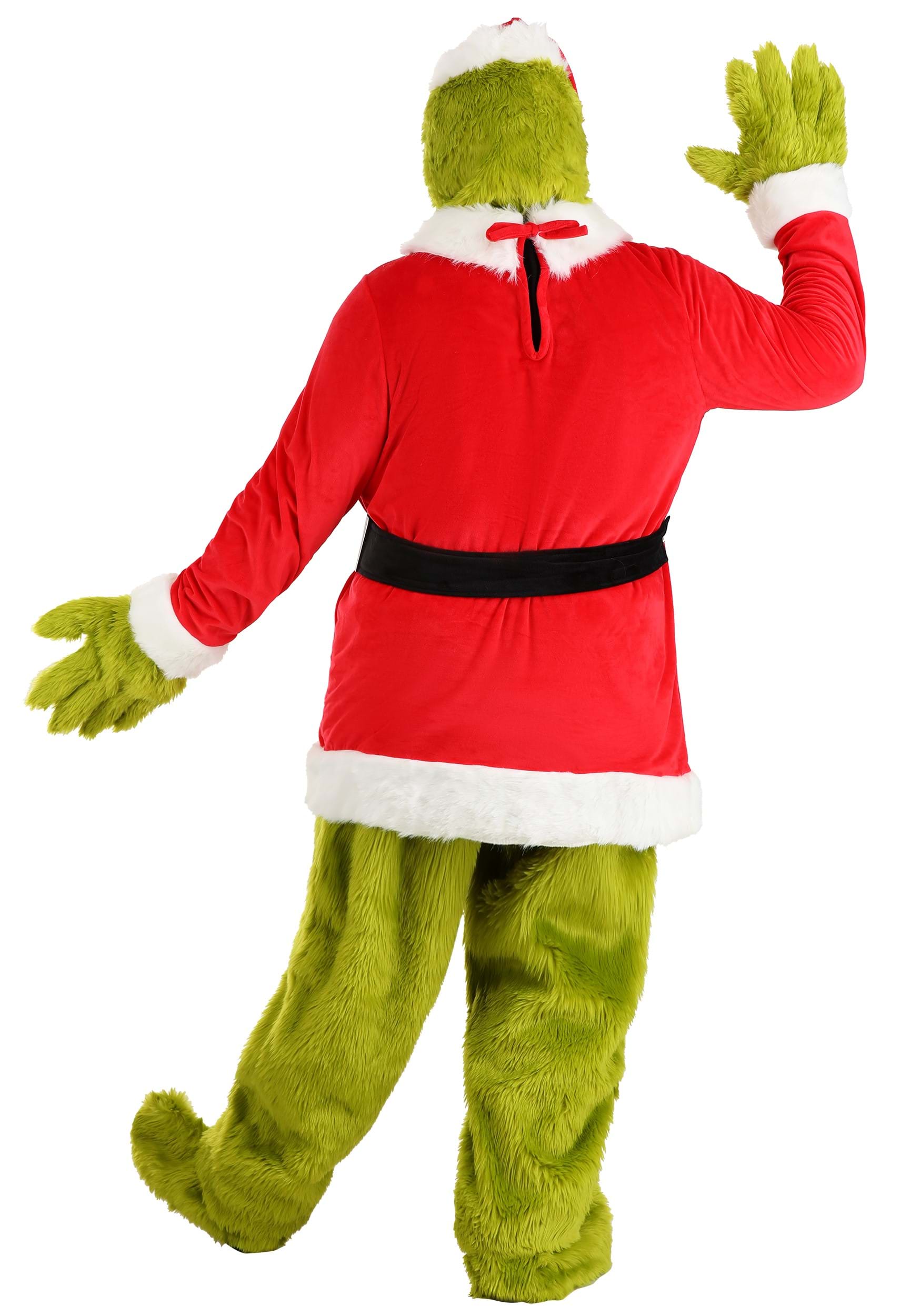Men's Plus Size Dr. Seuss Santa Grinch Open Face Costume