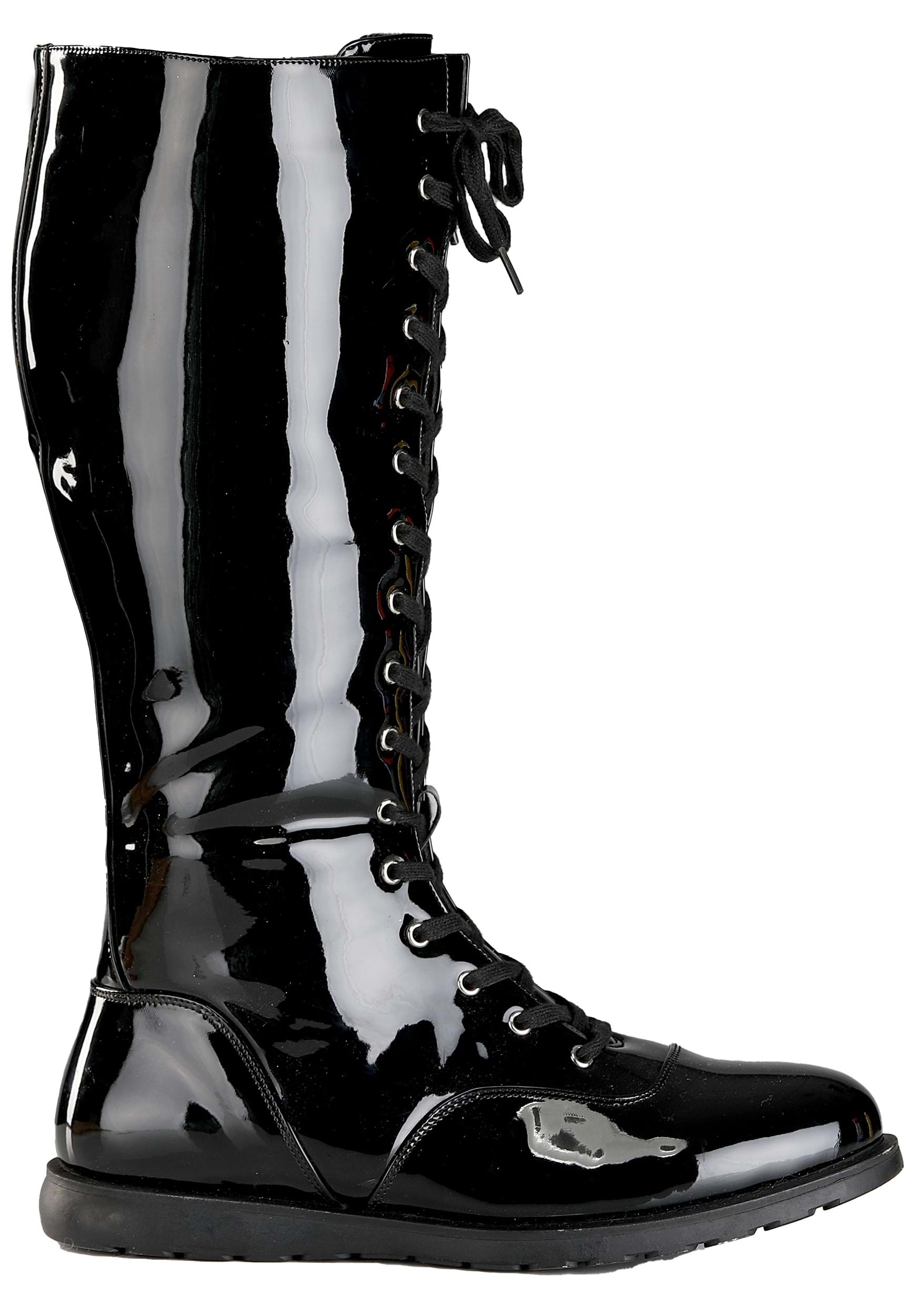 Black Wrestling Costume Boots for Adults