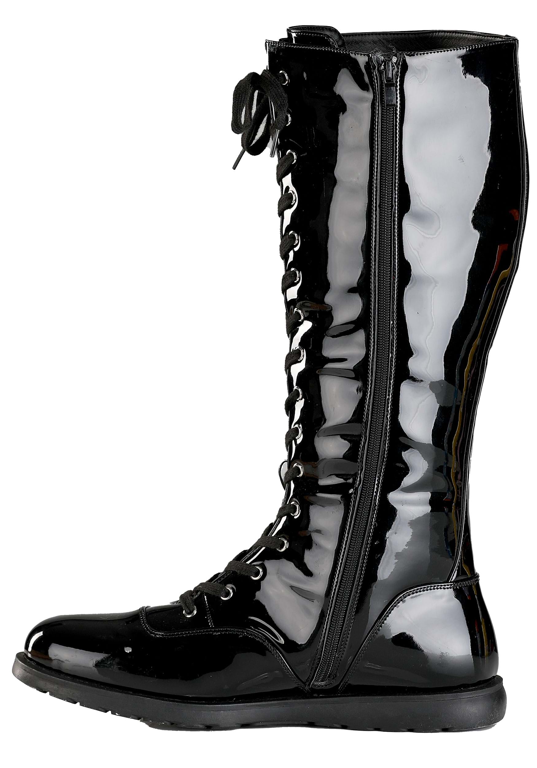 Black Wrestling Costume Boots for Adults