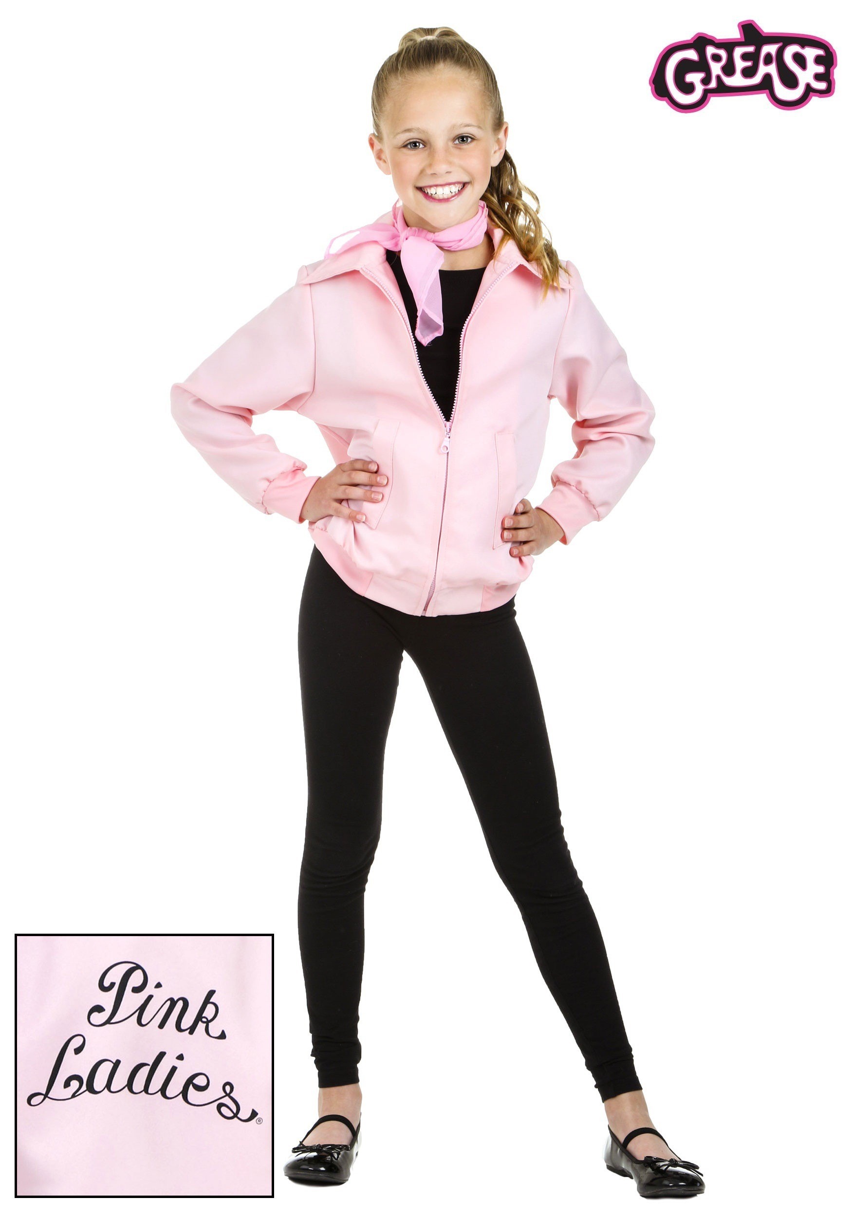 Deluxe Pink Ladies Girls Jacket Costume