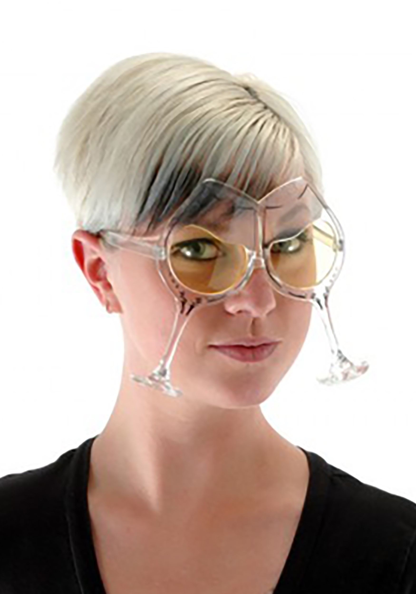 Clear/Yellow Adult Wine Goblet Eyeglasses