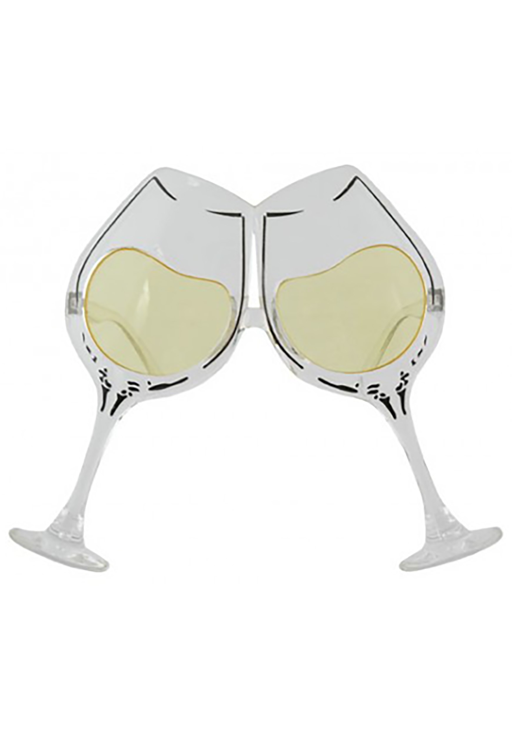 Clear/Yellow Adult Wine Goblet Eyeglasses