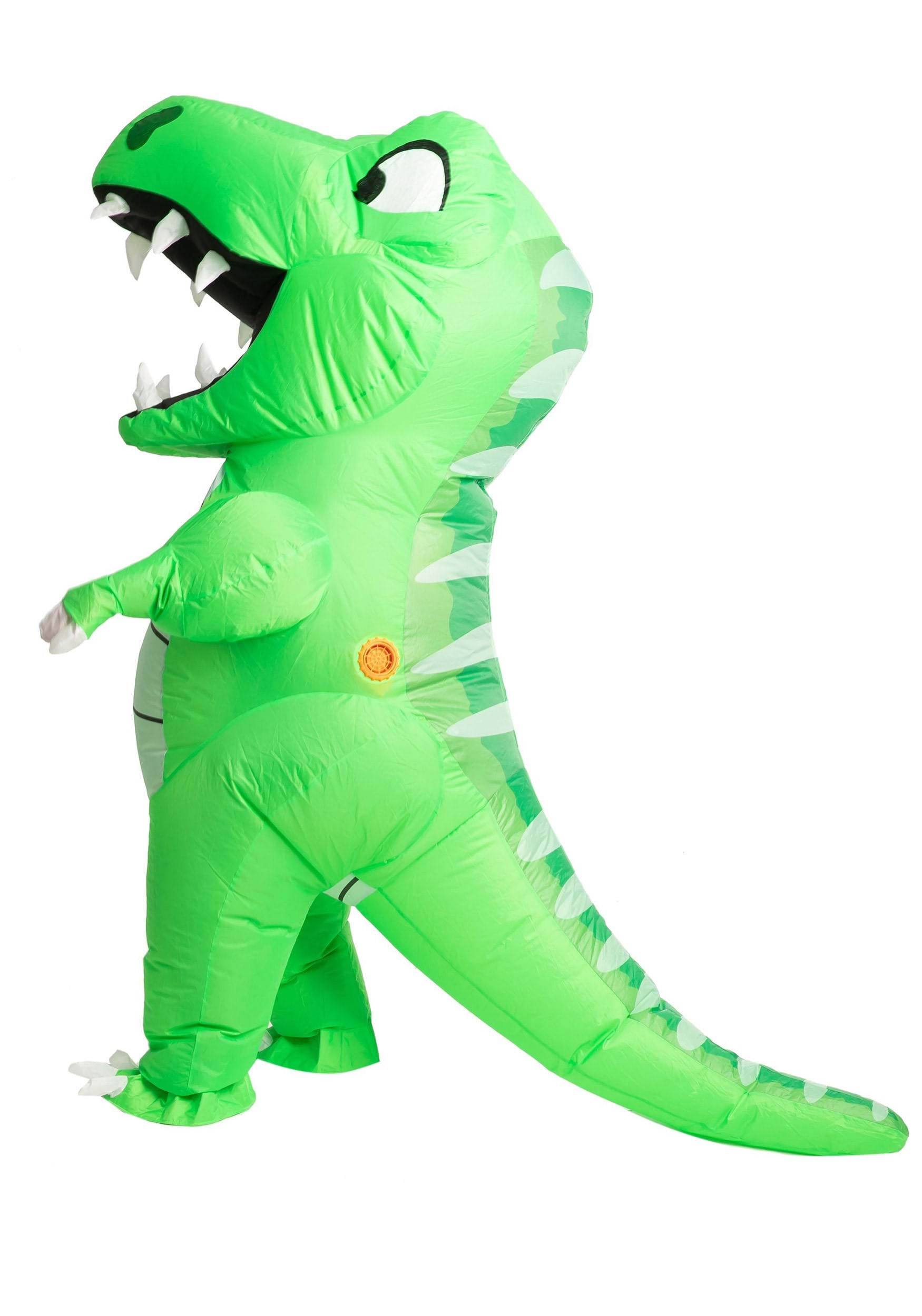 Inflatable Child Green Dinosaur Costume