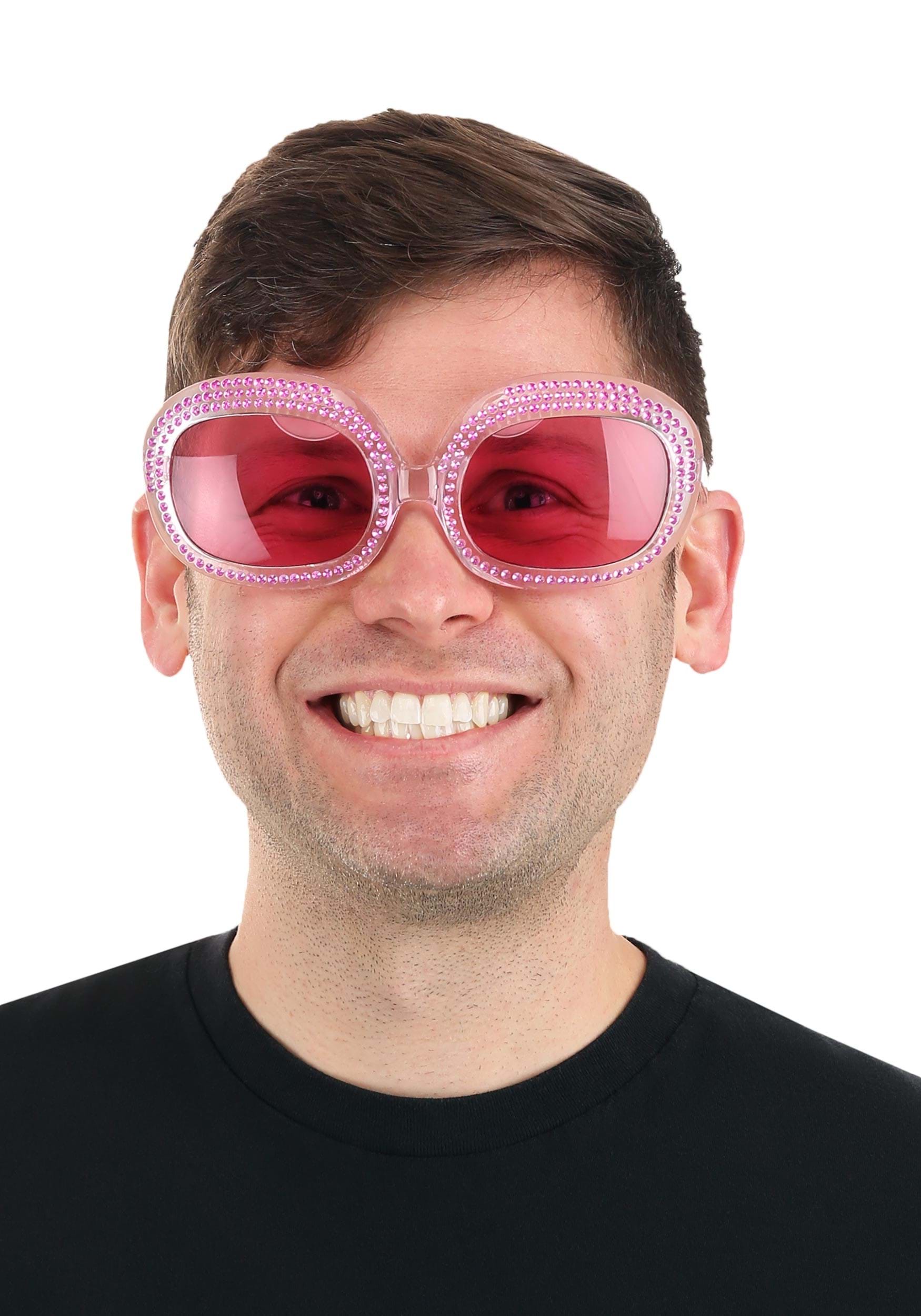 Pink Square Piano Player Costume Glasses