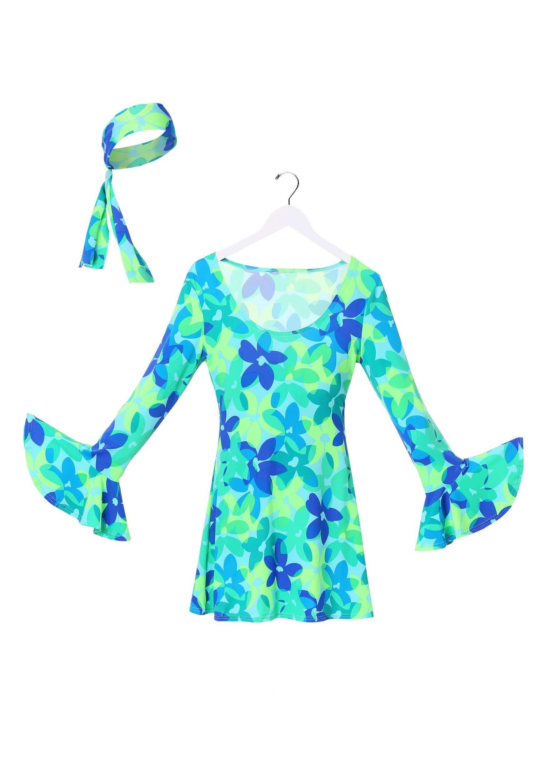 Plus Size Wild Flower 70s Retro Dress Costume for Women 3 Plus Size Wild Flower 70s Retro Dress Costume for Women
