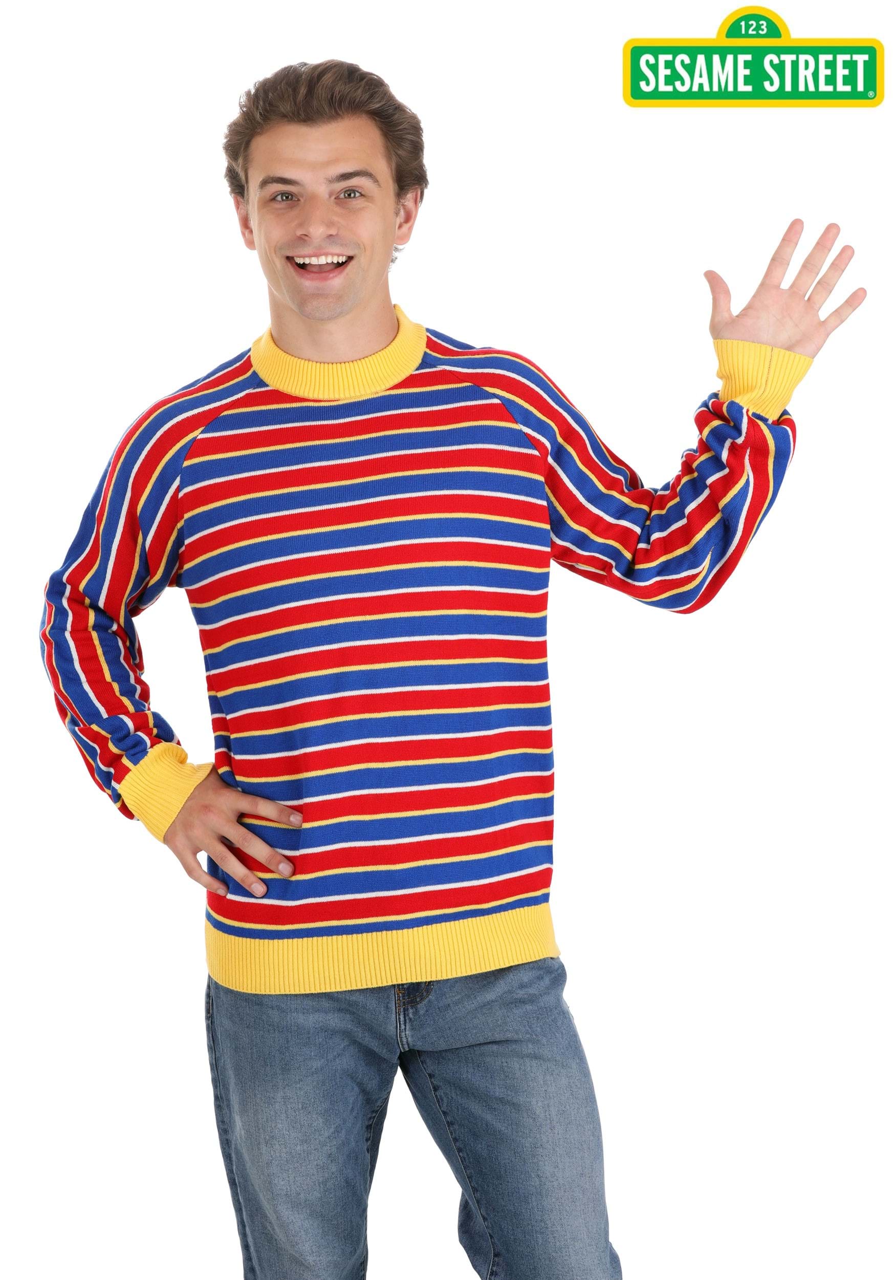 Adult Sesame Street Ernie Cosplay Knit Sweater 3 Adult Sesame Street Ernie Cosplay Knit Sweater