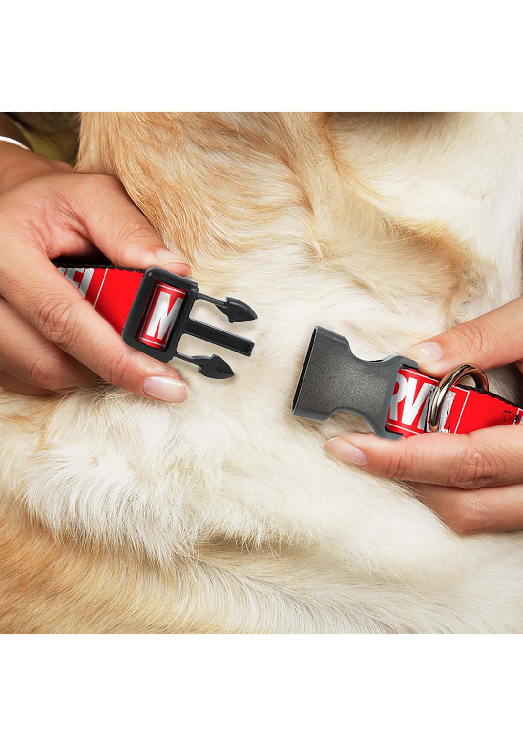 Marvel Red Brick Logo Plastic Clip Pet Collar