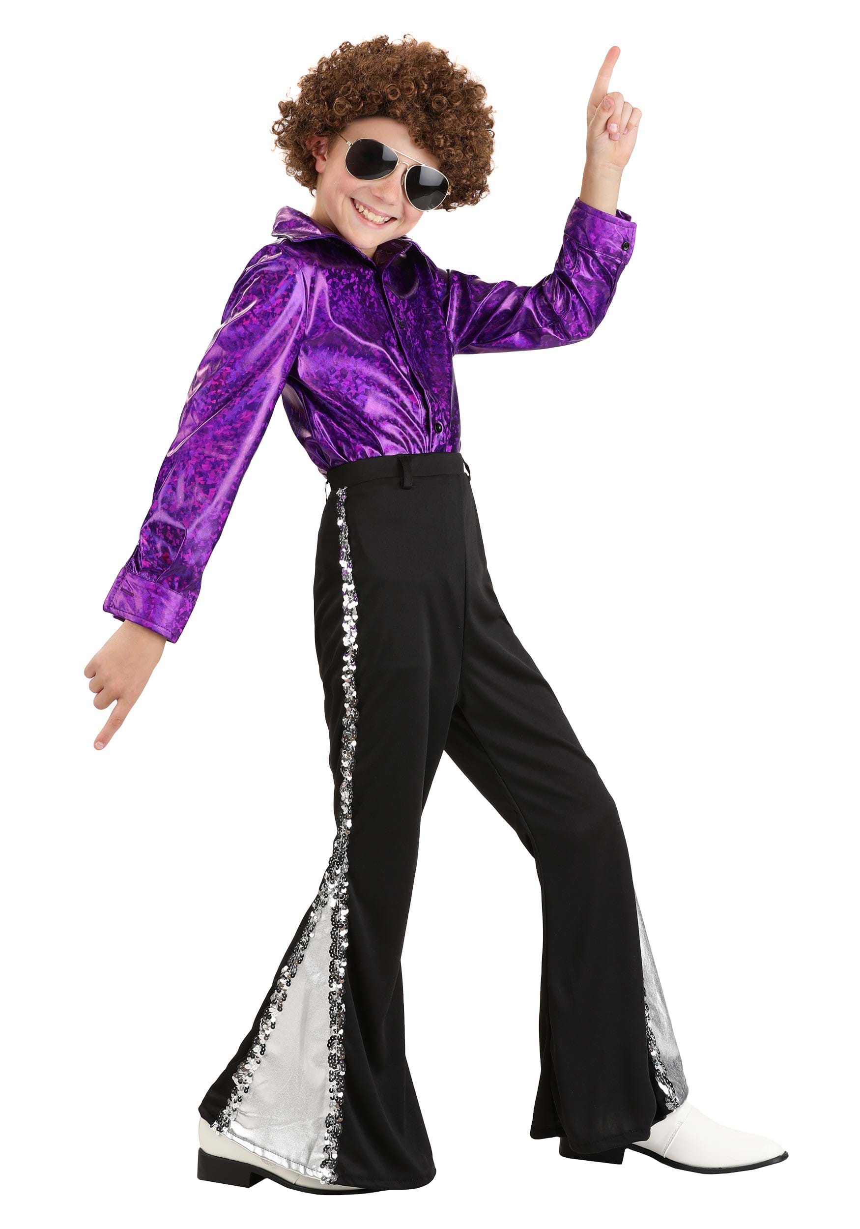 Kid's Silver Disco Costume Sequin Pants