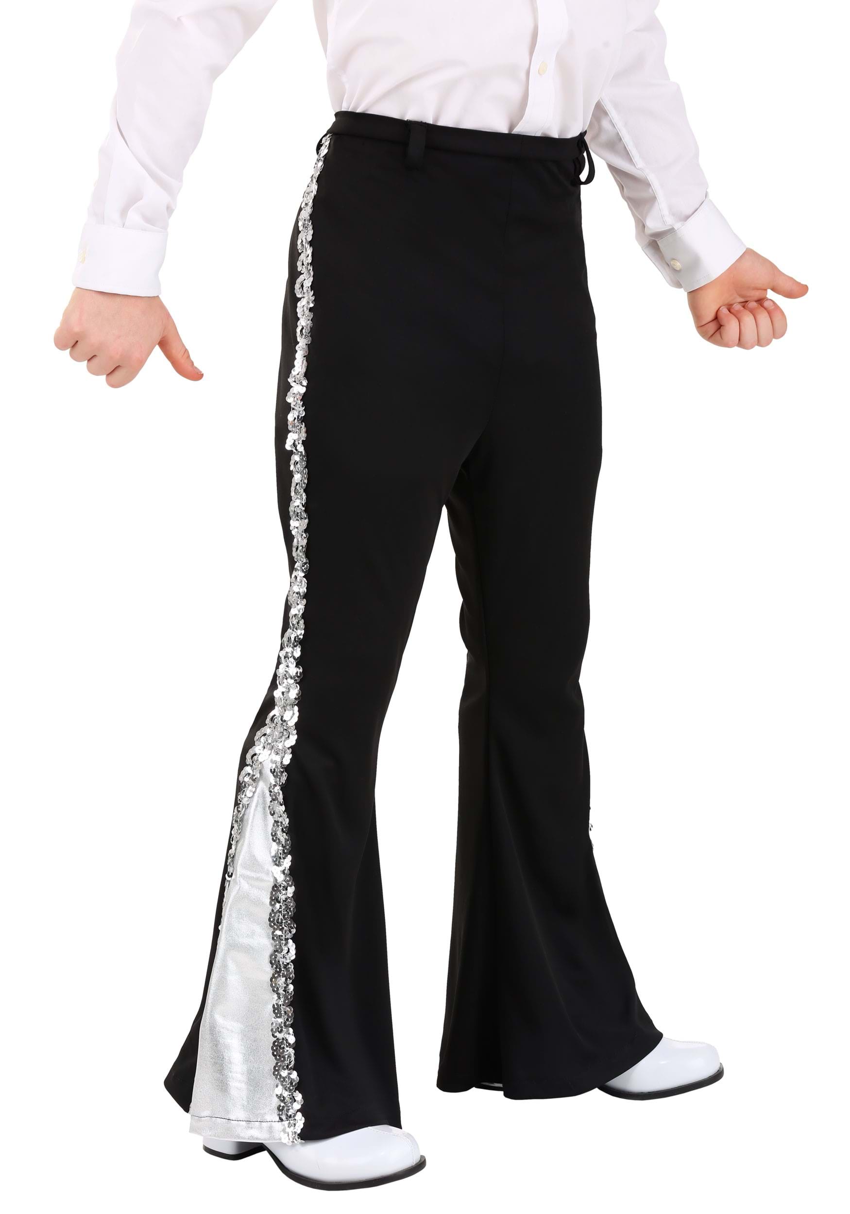 Kid's Silver Disco Costume Sequin Pants