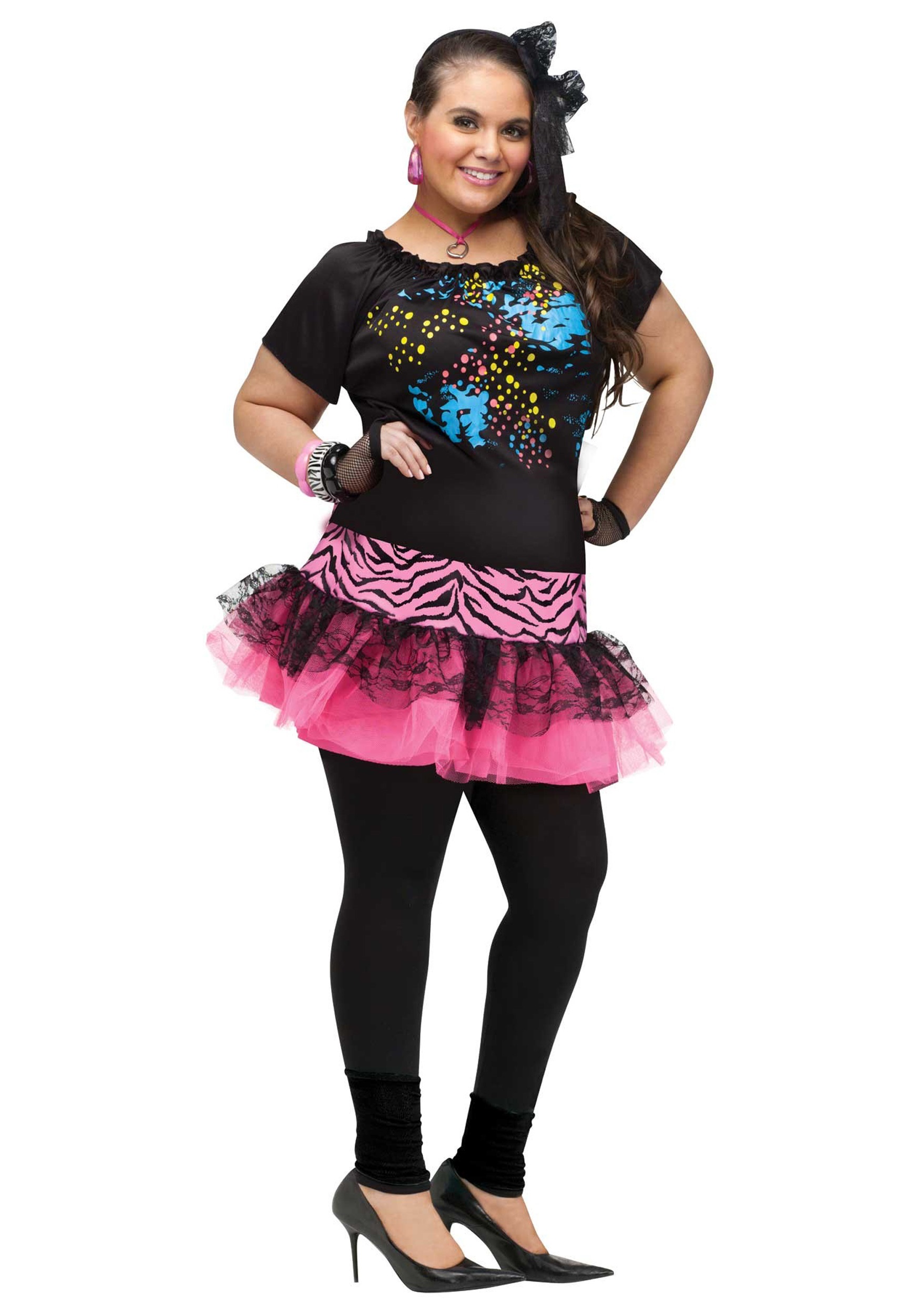 Plus Size 80's Pop Party Costume for Women