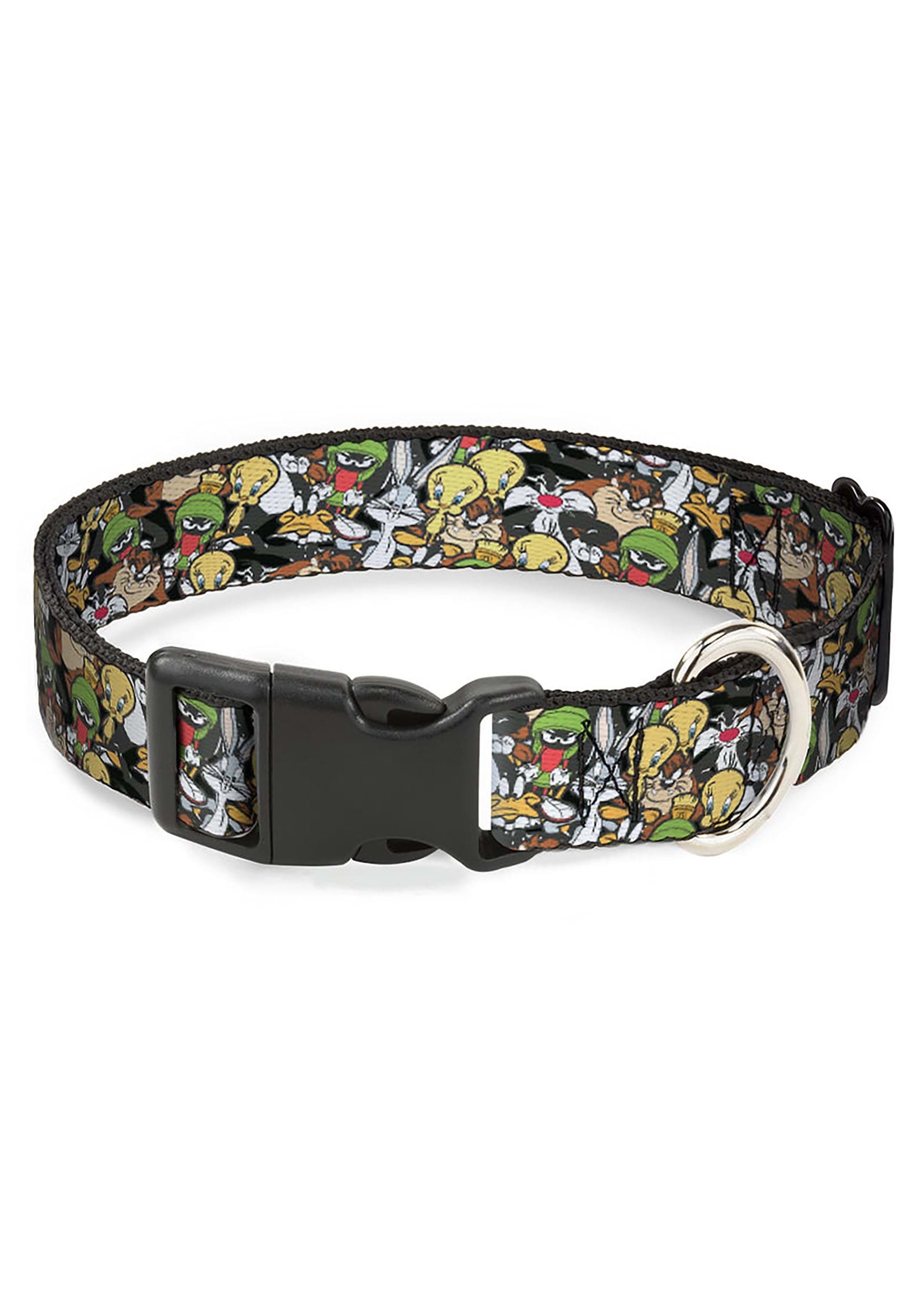 Looney Tunes 6-Character Stacked Collage Dog Collar 1 Looney Tunes 6-Character Stacked Collage Dog Collar
