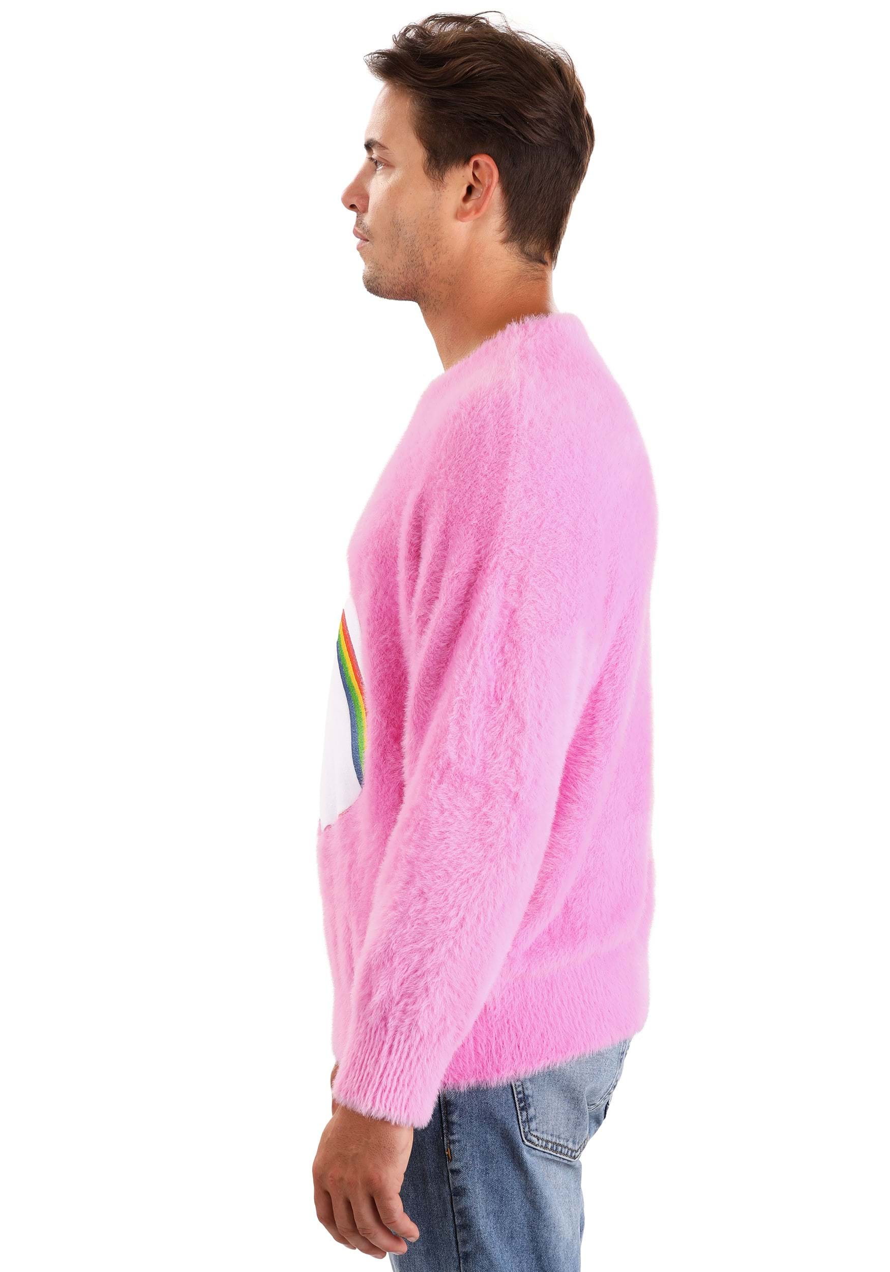 Adult Care Bears Cheer Bear Belly Badge Sweater