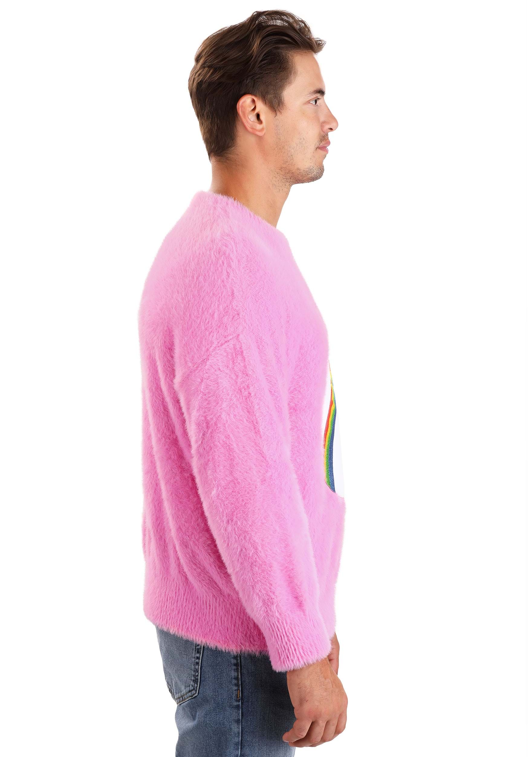 Adult Care Bears Cheer Bear Belly Badge Sweater