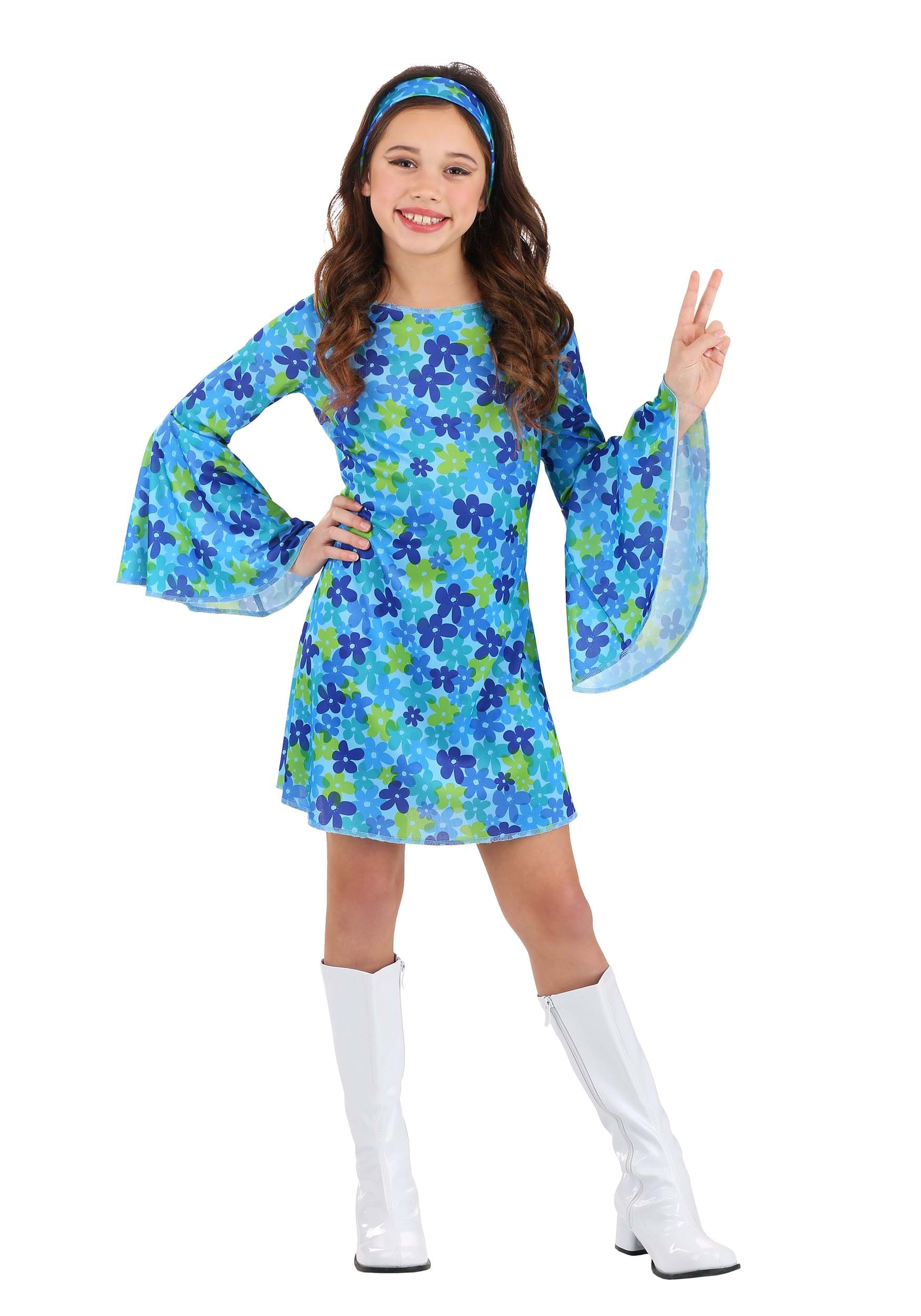 Girl's Wild Flower 70s Disco Costume Dress