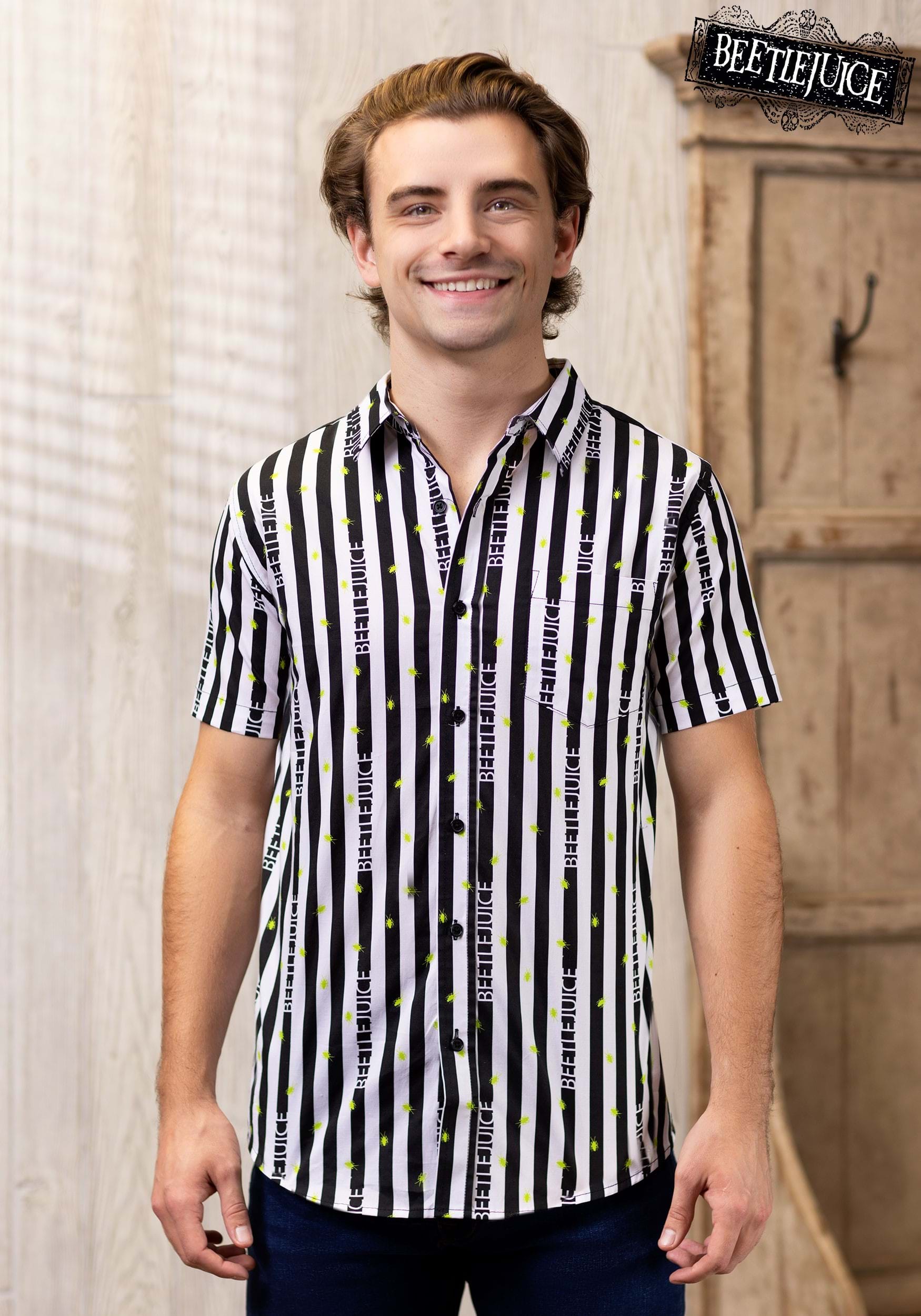 Striped Logo Beetlejuice Shirt for Adults 4 Striped Logo Beetlejuice Shirt for Adults