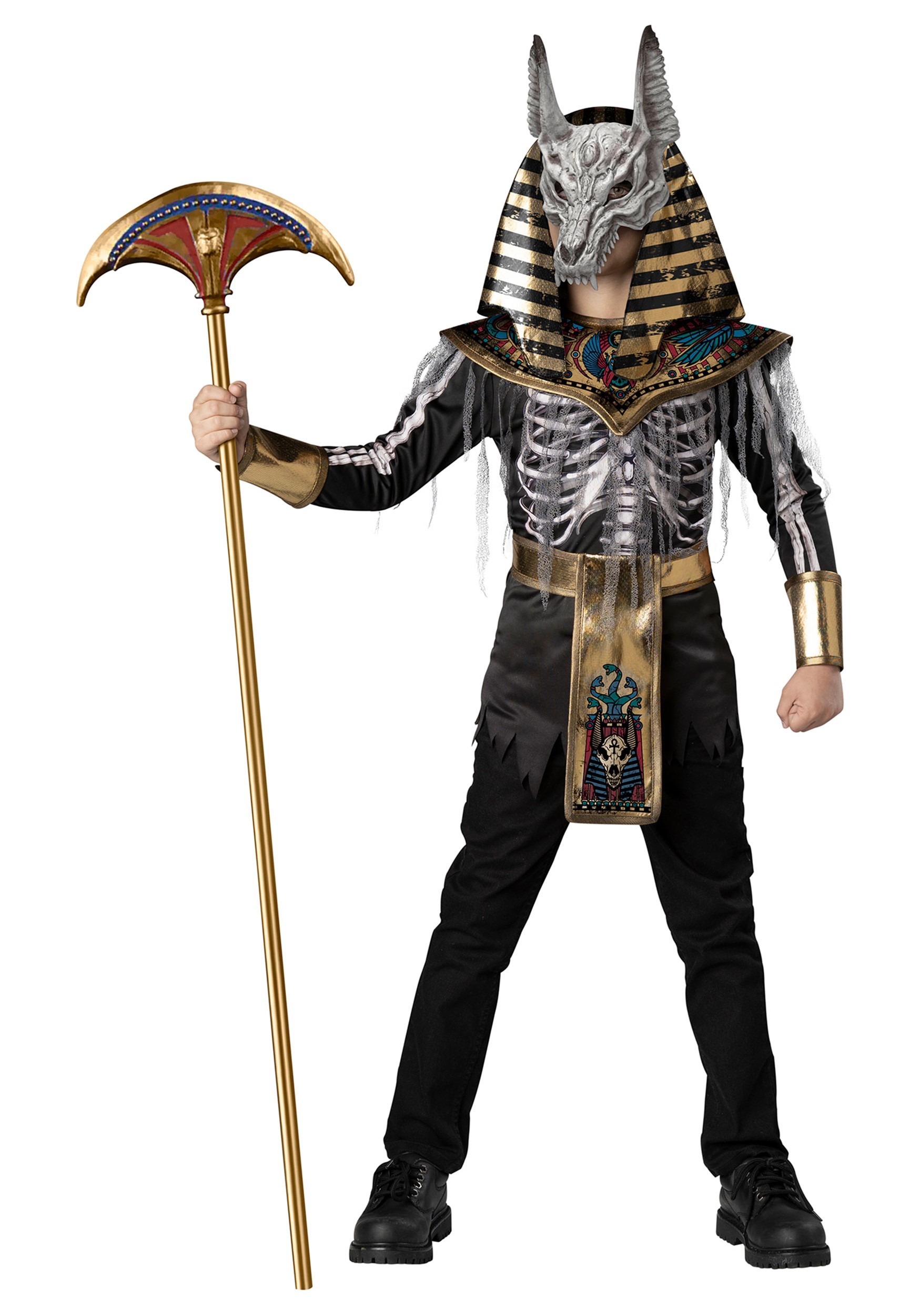 Anubis Skeleton Warrior Costume for Boys