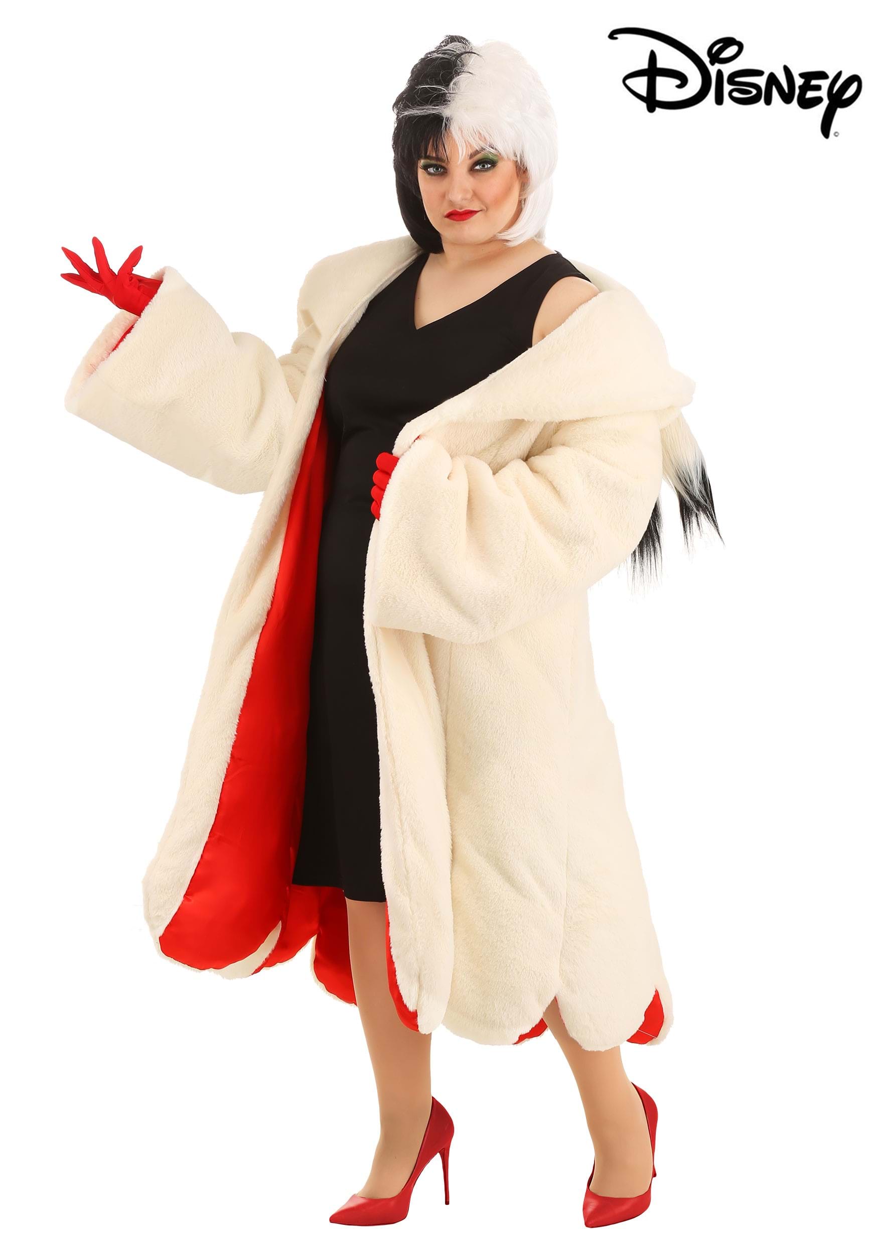 Cruella De Vil Coat Costume for Plus Size Women from Disney's 101 Dalmatians 5 Cruella De Vil Coat Costume for Plus Size Women from Disney's 101 Dalmatians