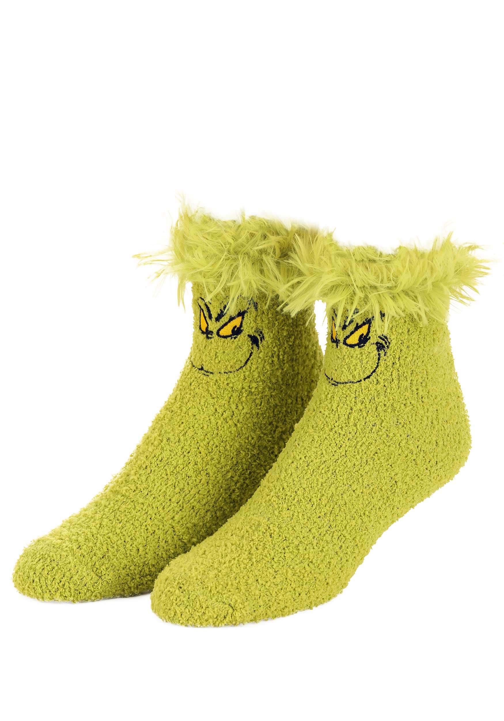 Fuzzy Grinch Socks