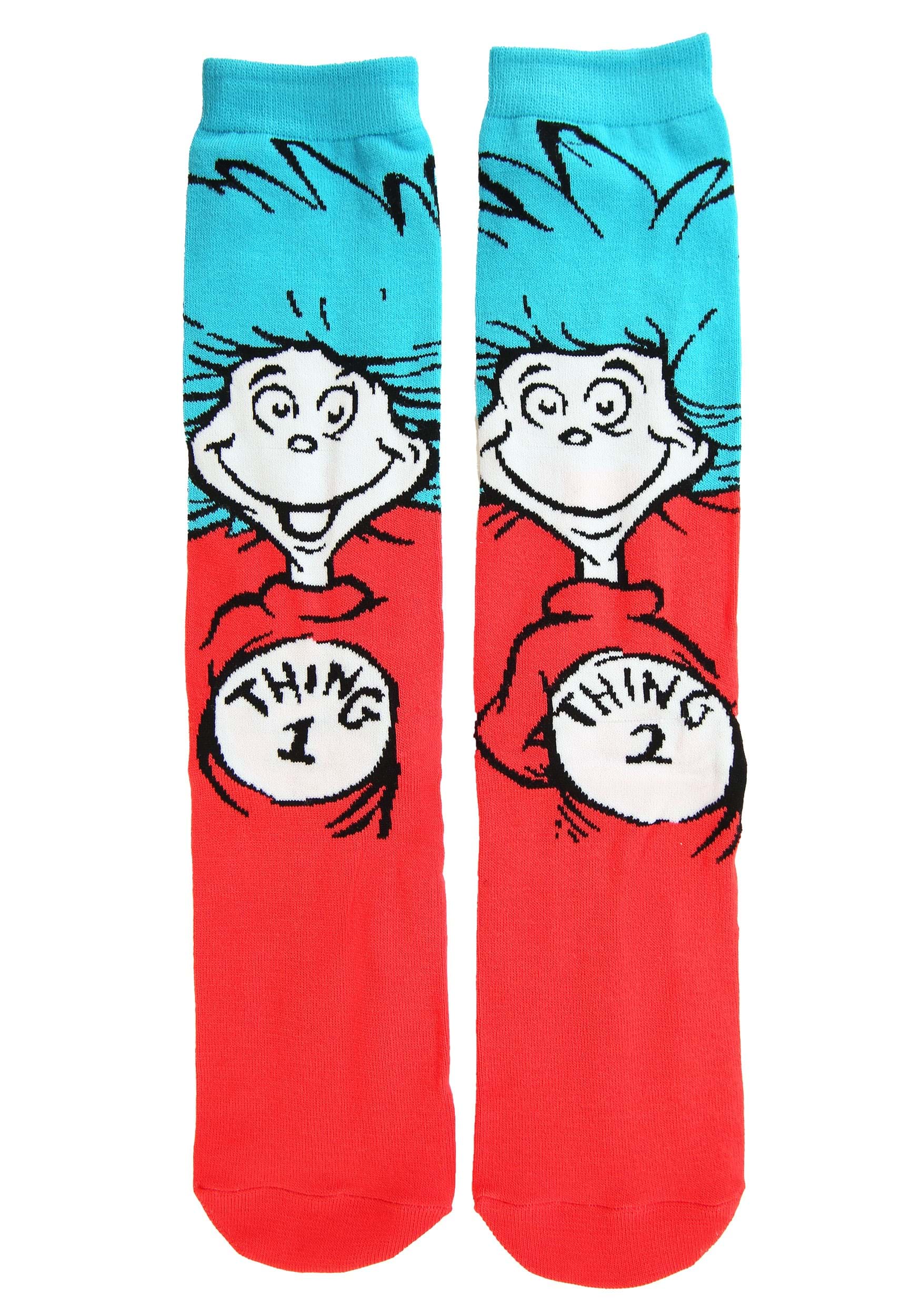 Dr. Seuss Characters 3 Pairs Crew Sock Set for Adults 4 Dr. Seuss Characters 3 Pairs Crew Sock Set for Adults