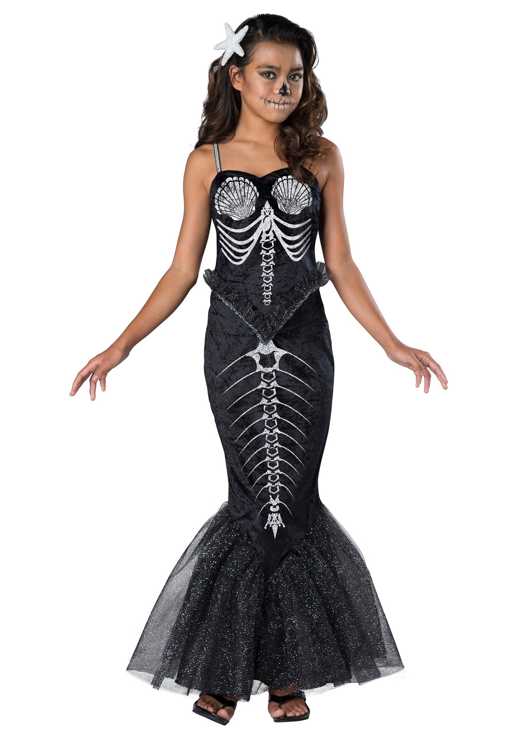 Skeleton Mermaid Costume for Kids