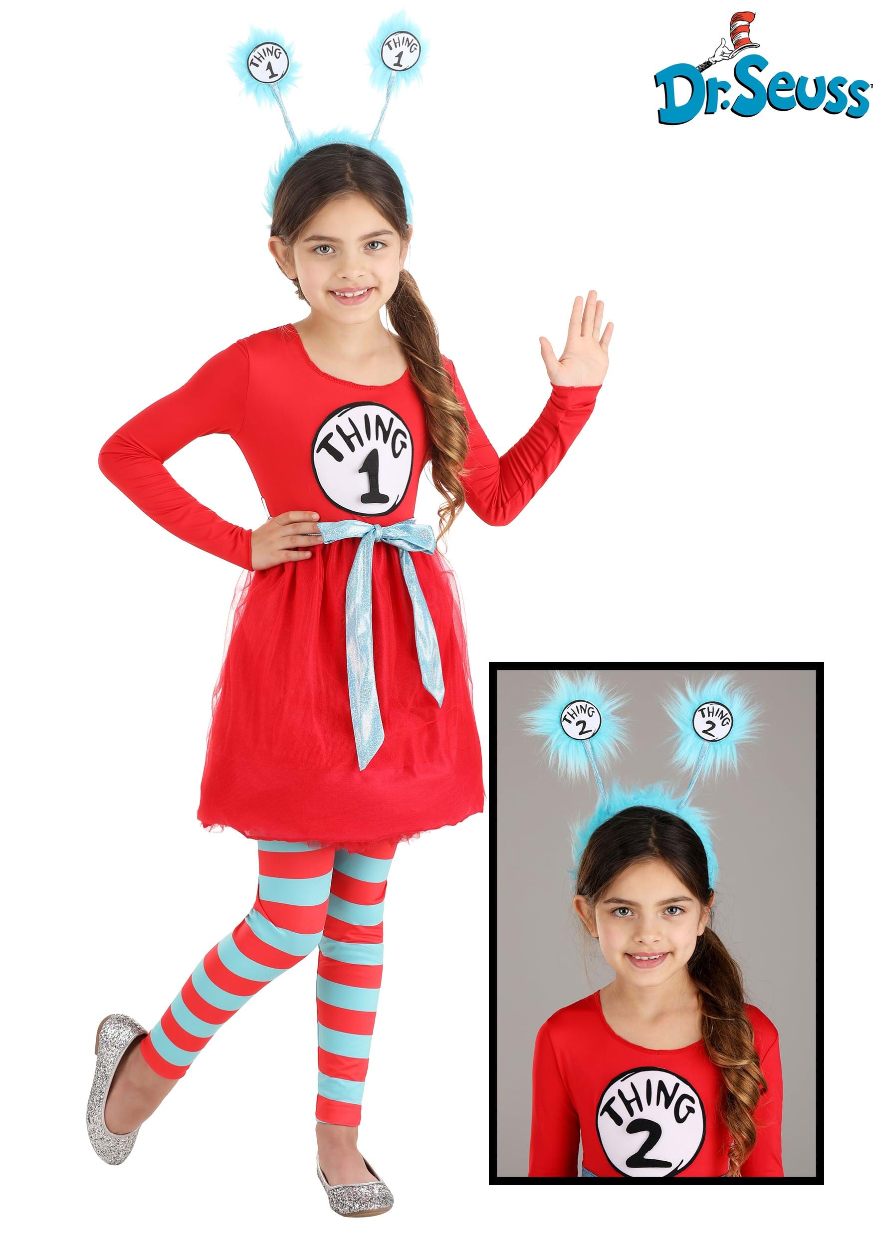 Girl's Dr. Seuss Thing 1 & 2 Costume