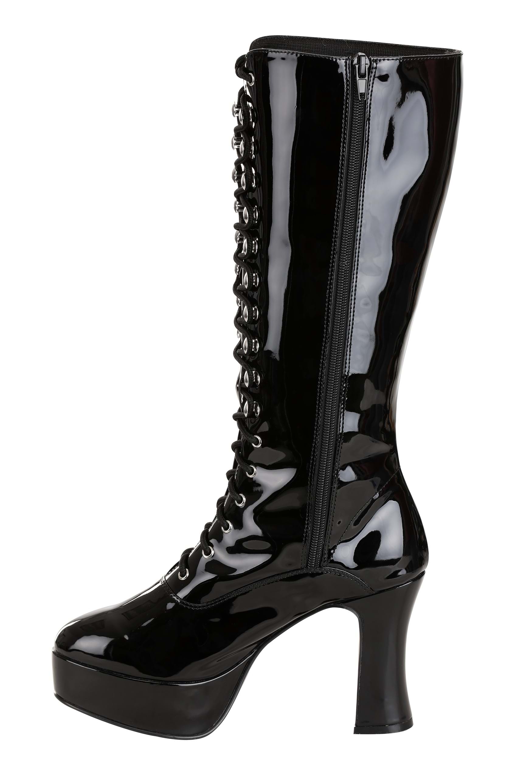 Faux Leather Sexy Black Women's Knee High Boots