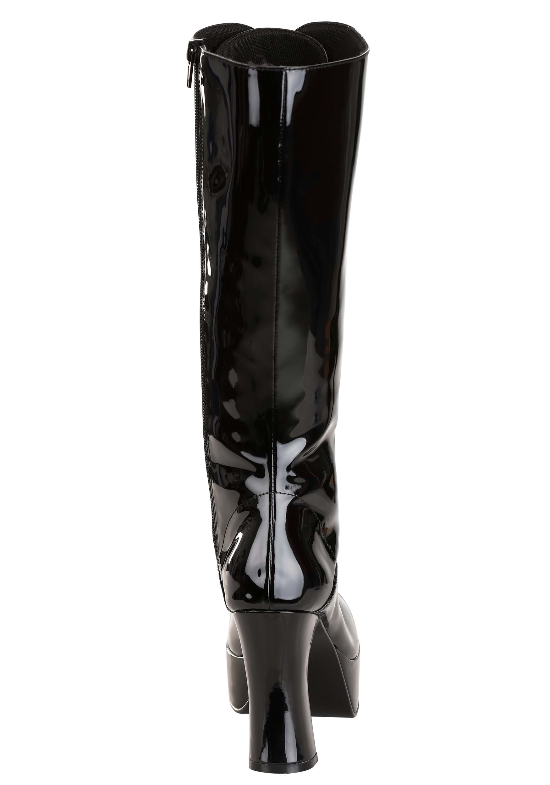 Faux Leather Sexy Black Women's Knee High Boots