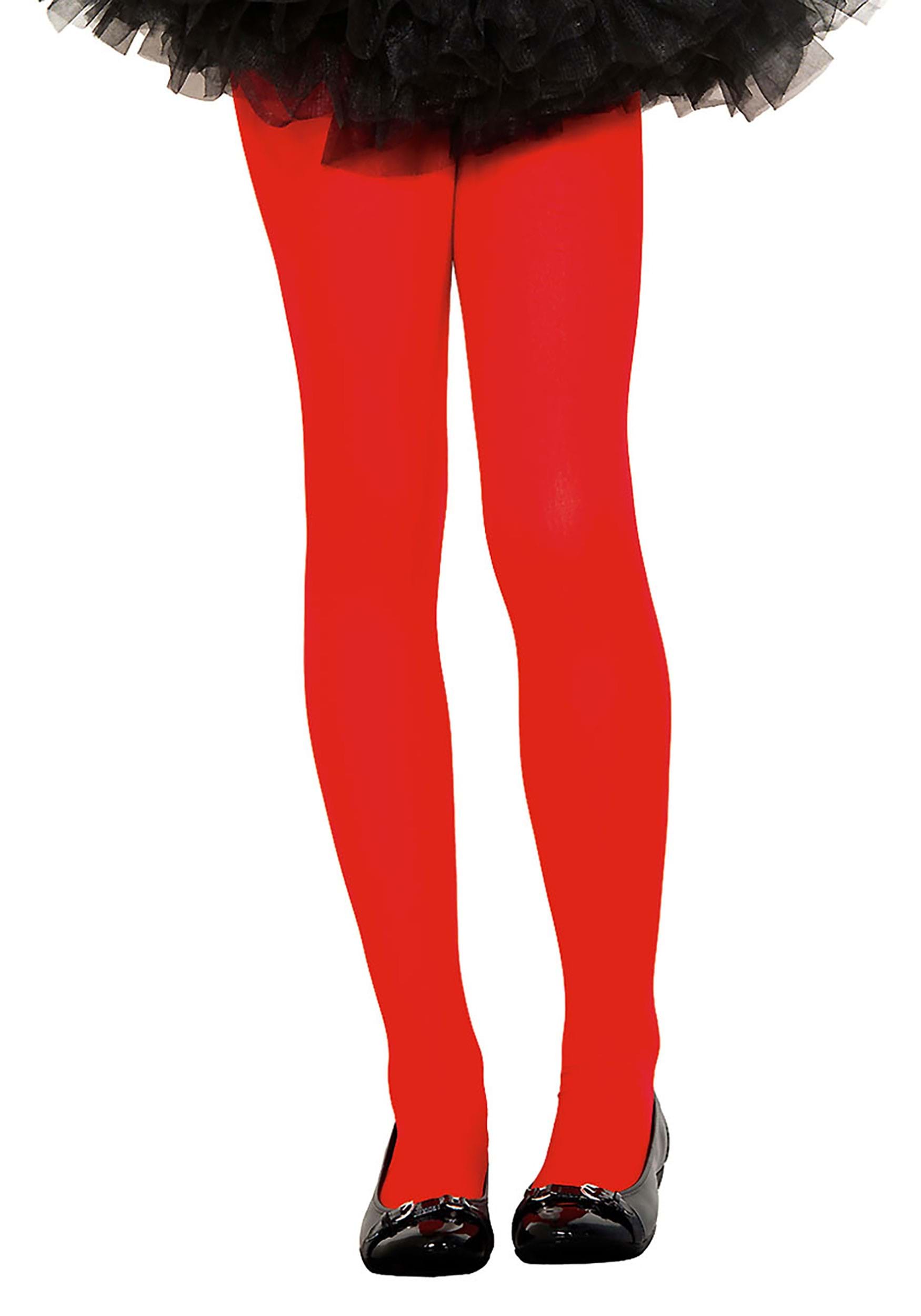 Red Opaque Girl's Tights