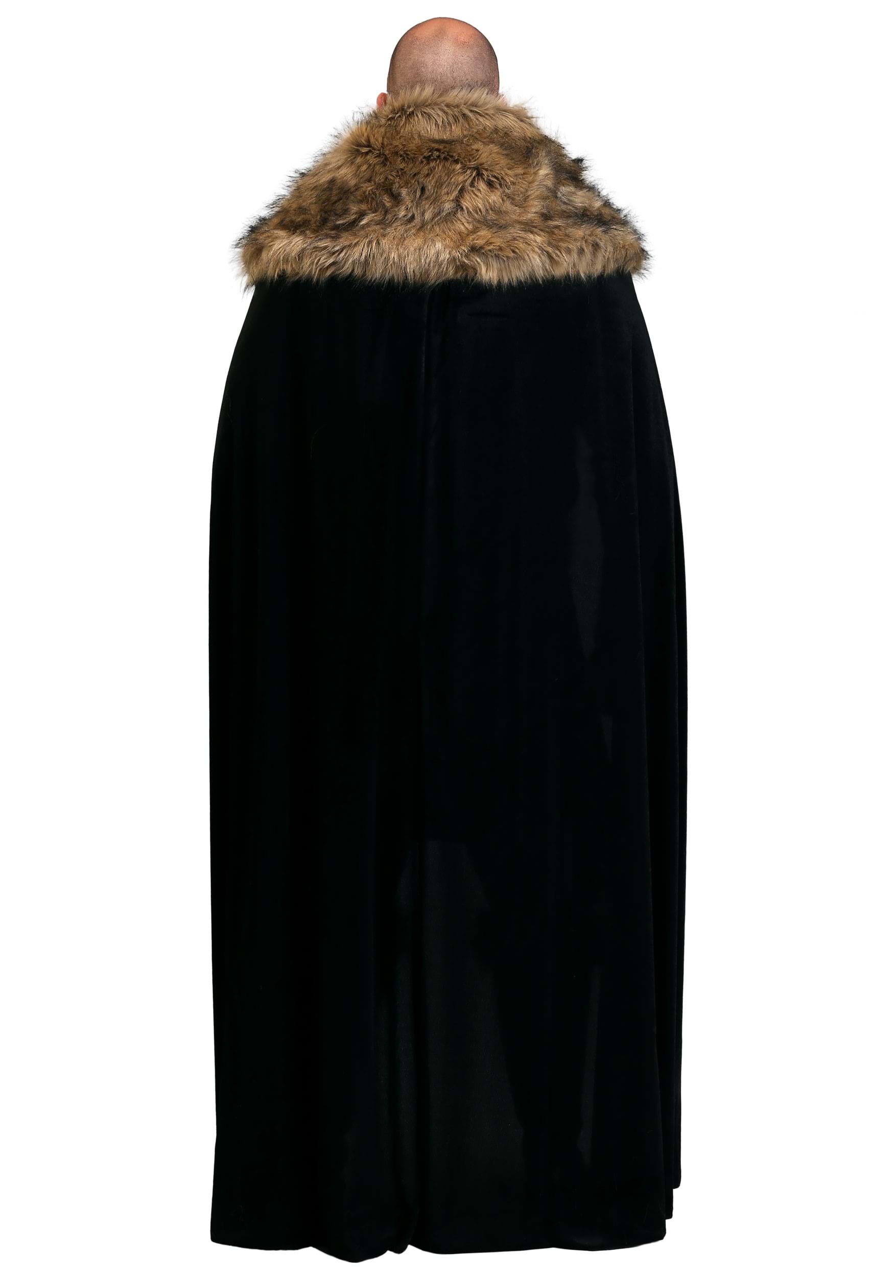 Adult Black Faux Fur Collar Viking Cape 3 Adult Black Faux Fur Collar Viking Cape