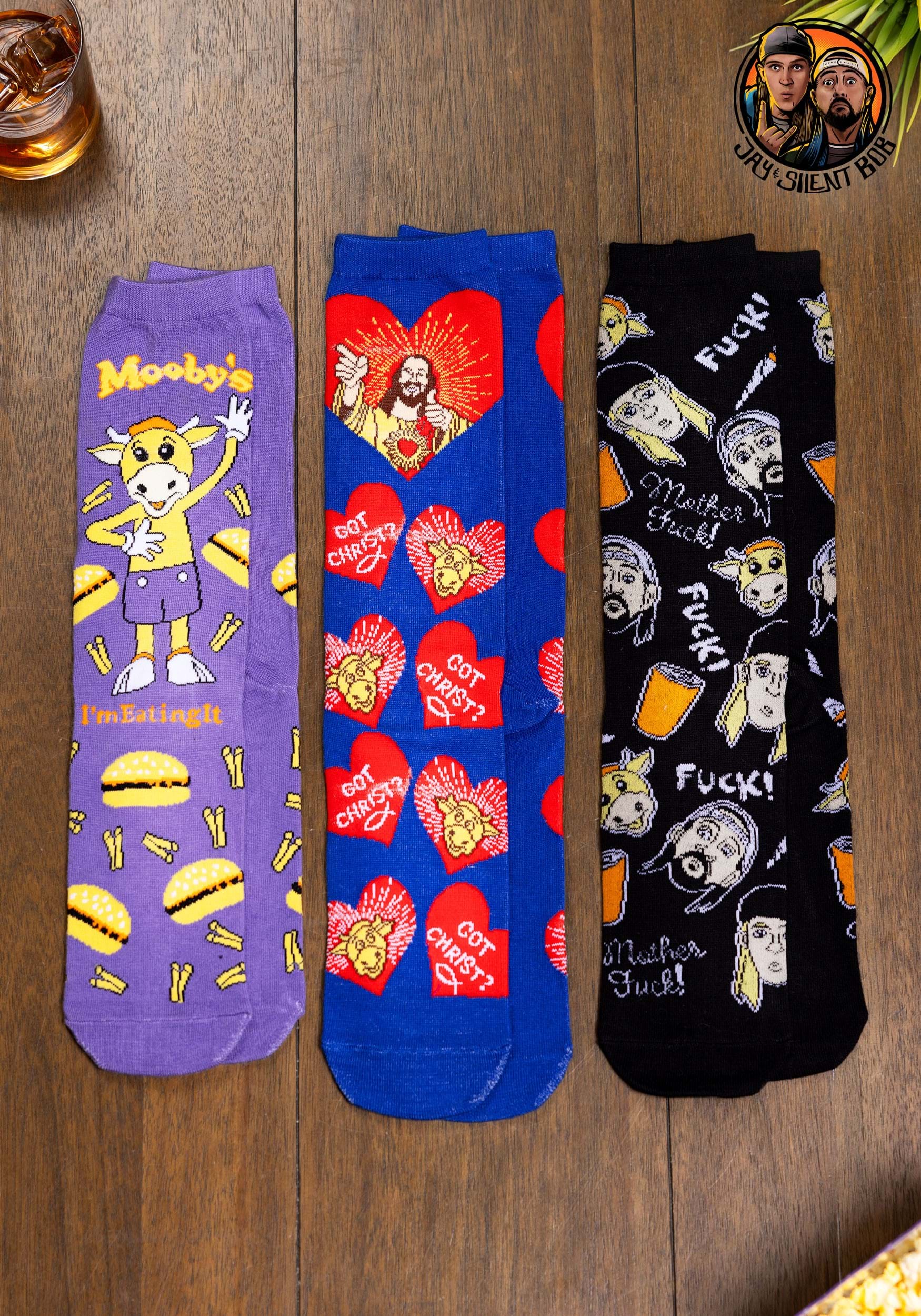 Jay & Silent Bob 3 Pack Crew Socks