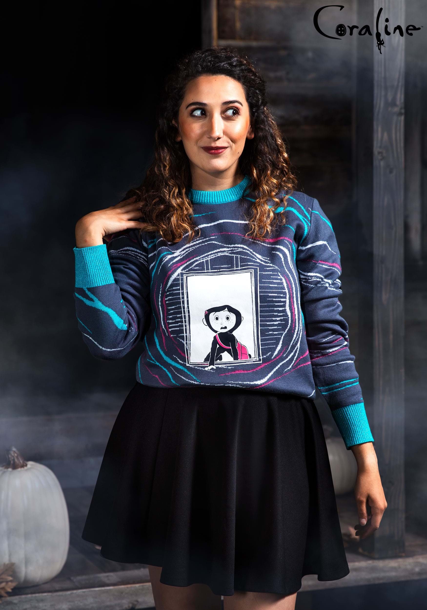 Coraline Ugly Halloween Sweater for Adults 1 Coraline Ugly Halloween Sweater for Adults