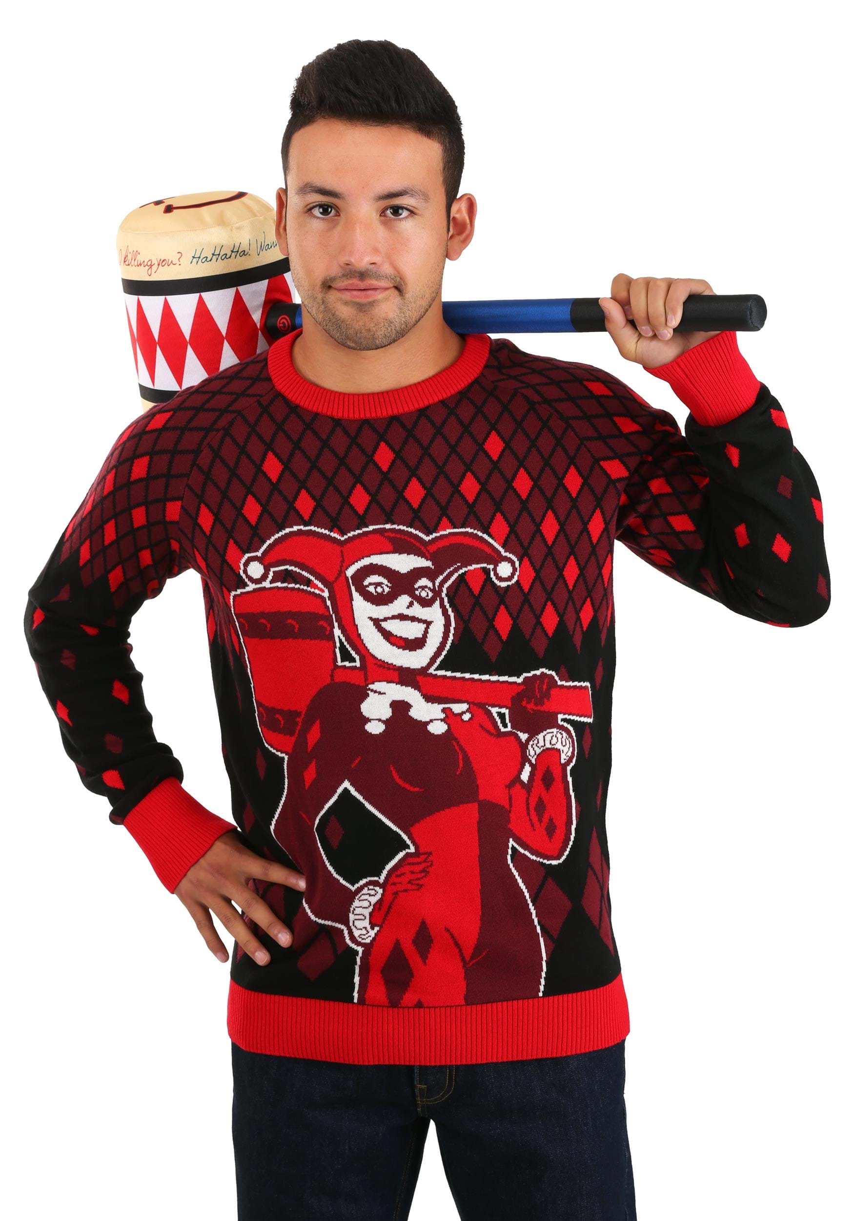 Harley Quinn Hammer Time Ugly Sweater for Adults 6 Harley Quinn Hammer Time Ugly Sweater for Adults