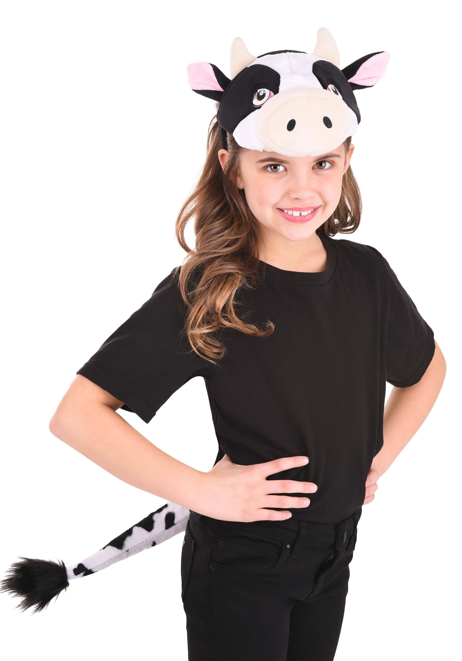Cow Plush Headband & Tail Accessory Kit