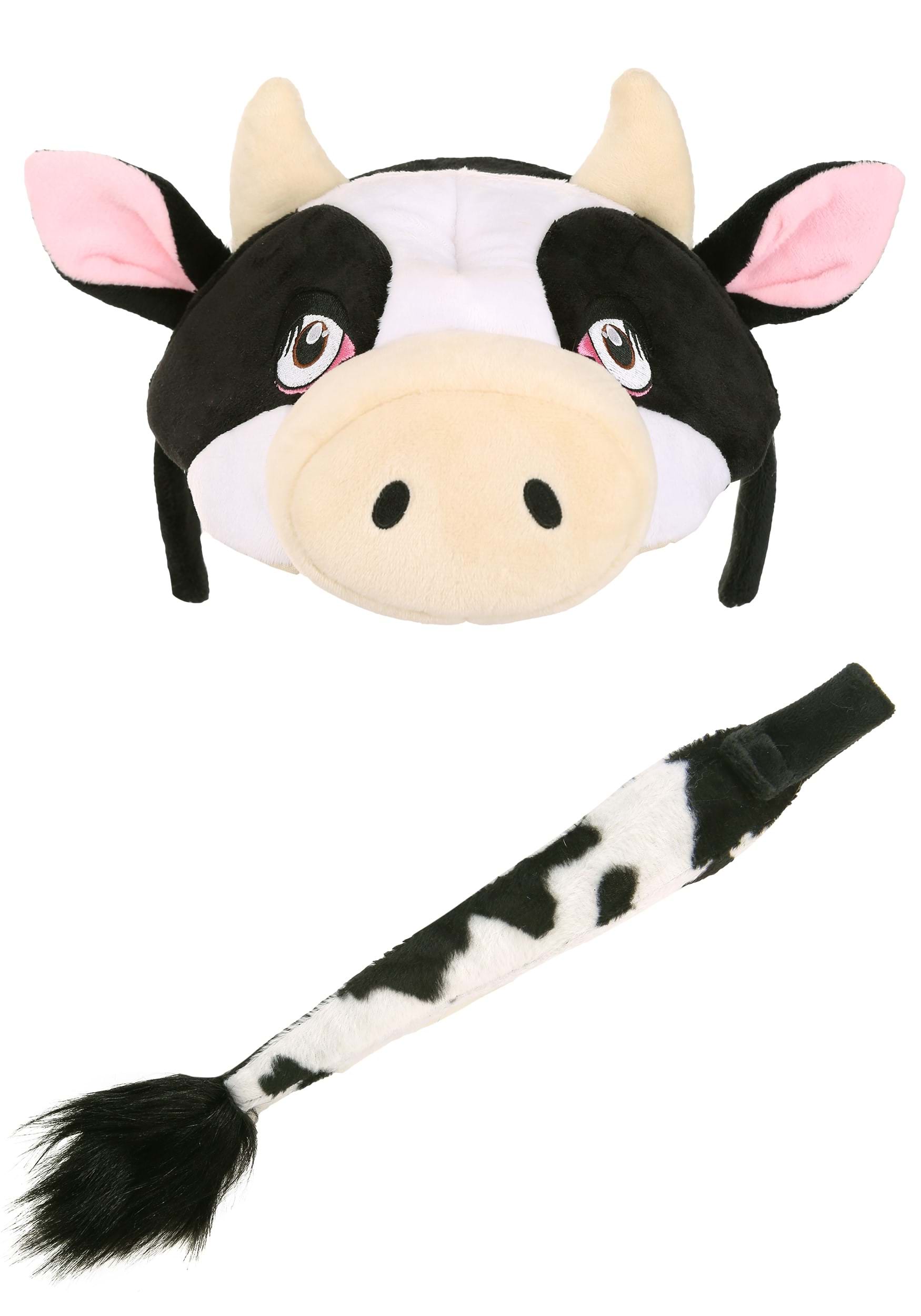 Cow Plush Headband & Tail Accessory Kit