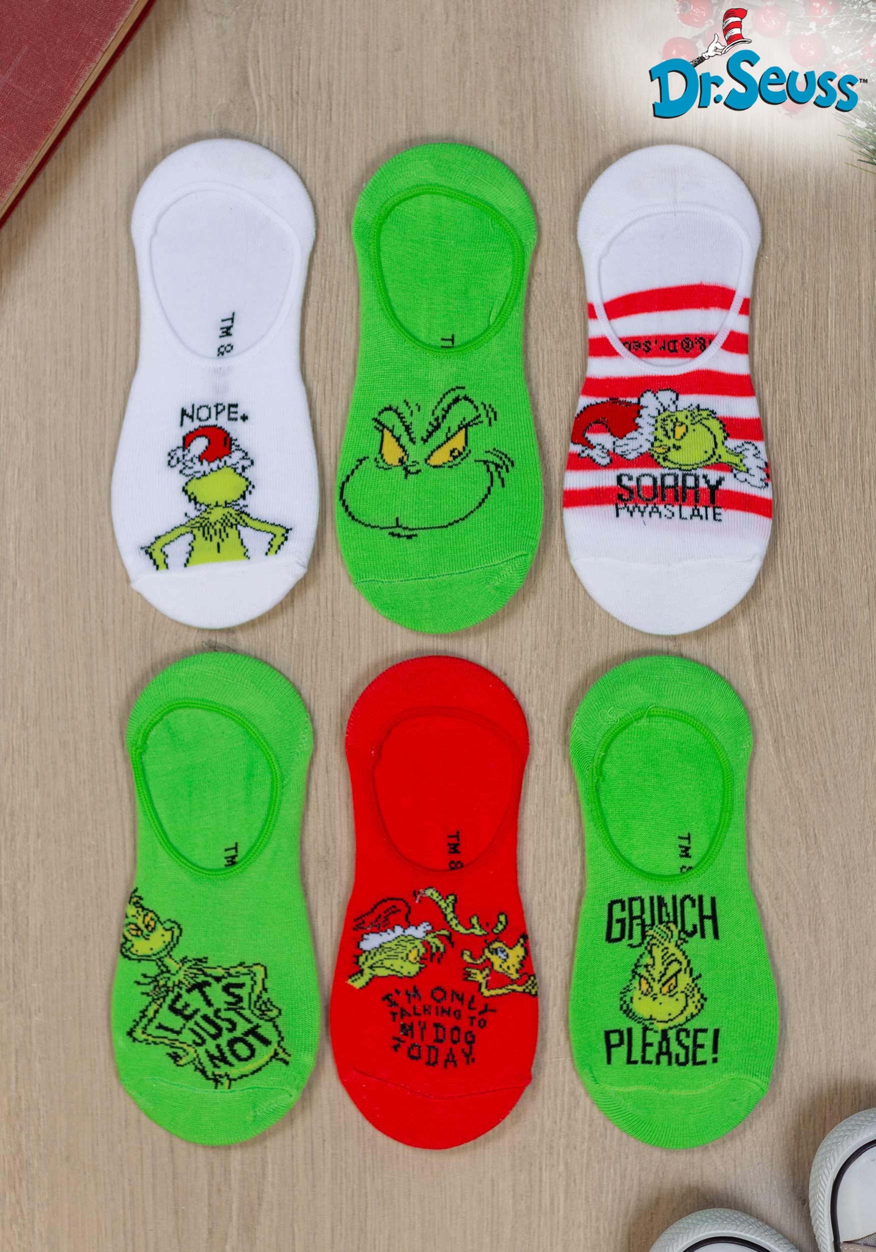 No-Show Dr. Seuss Grinch 6-Pack Socks
