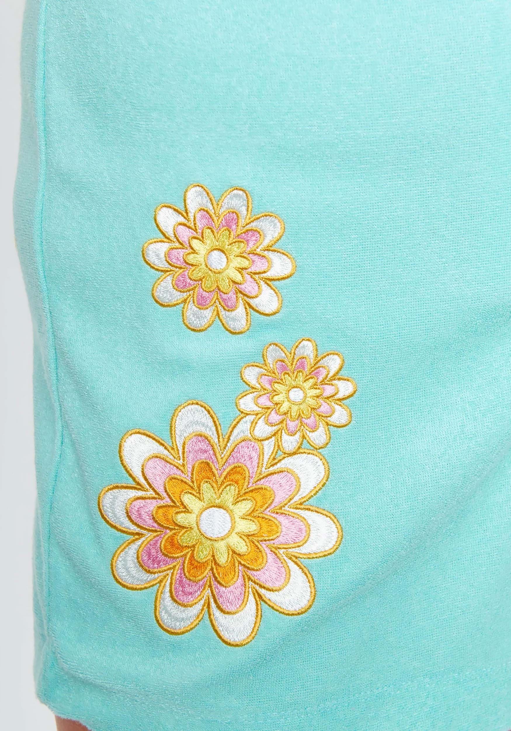 Barbie x Unique Vintage Light Blue Terry Cloth Romper for Women