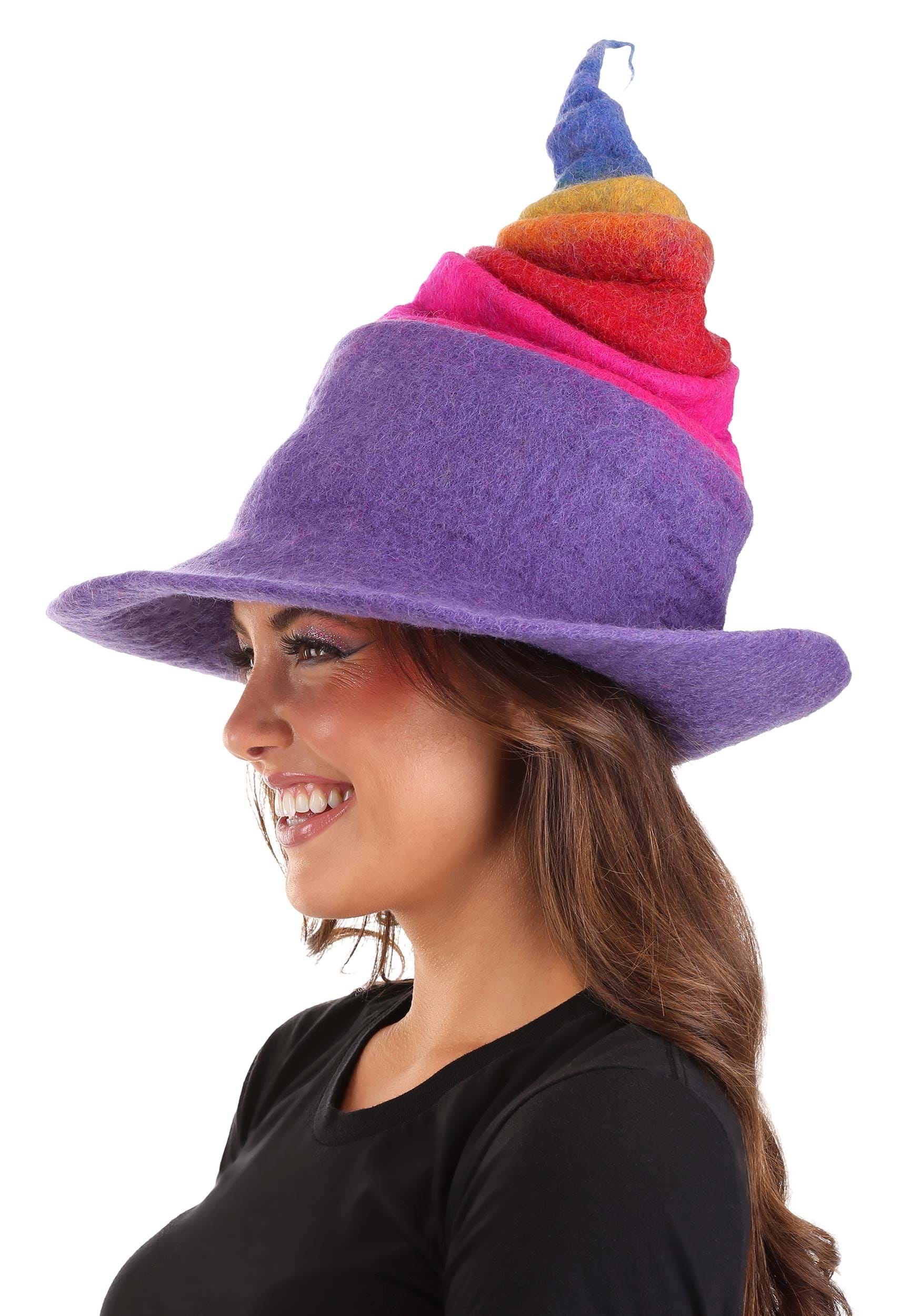 Heartfelted Rainbow Borealis Witch Costume Hat