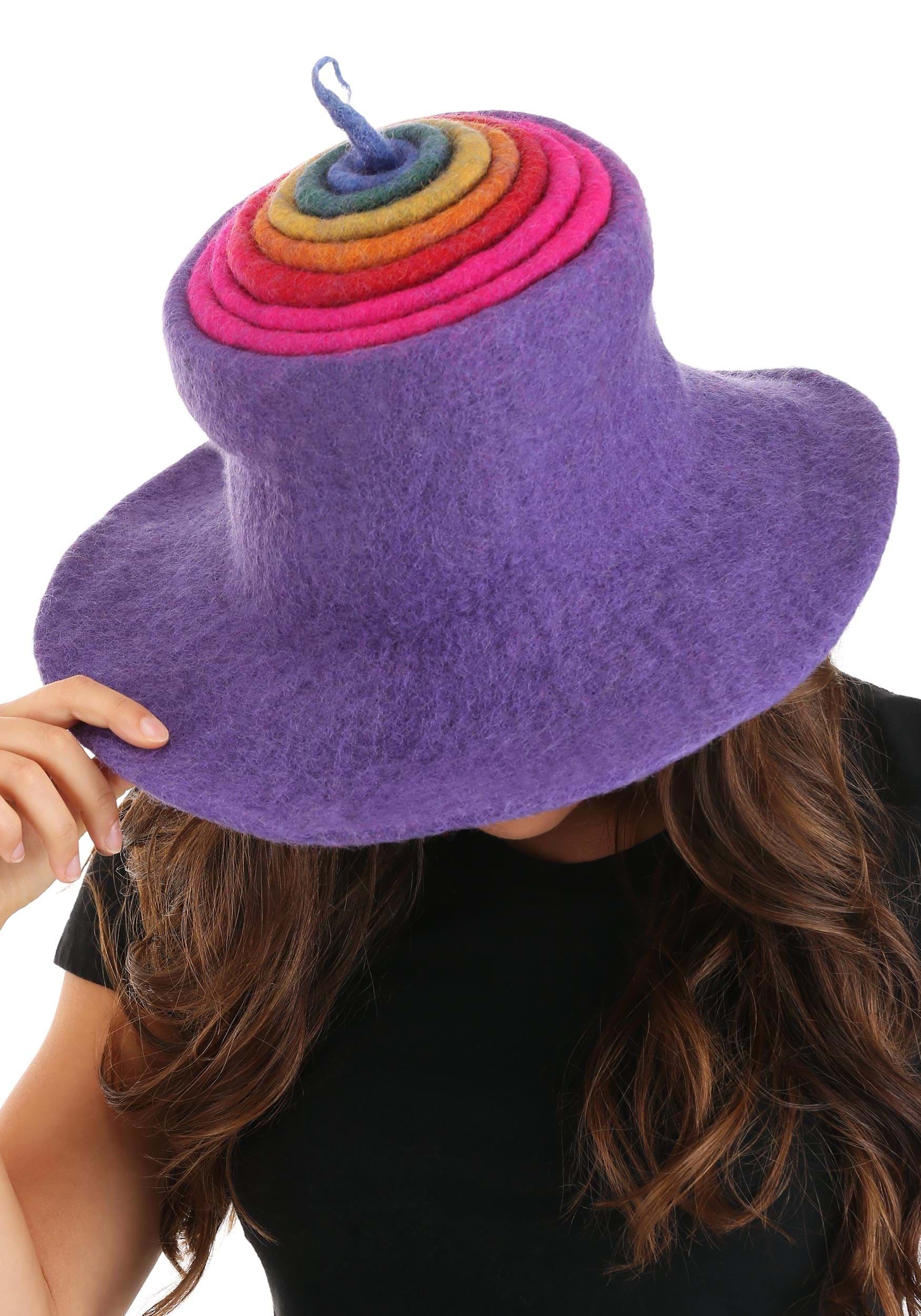 Heartfelted Rainbow Borealis Witch Costume Hat