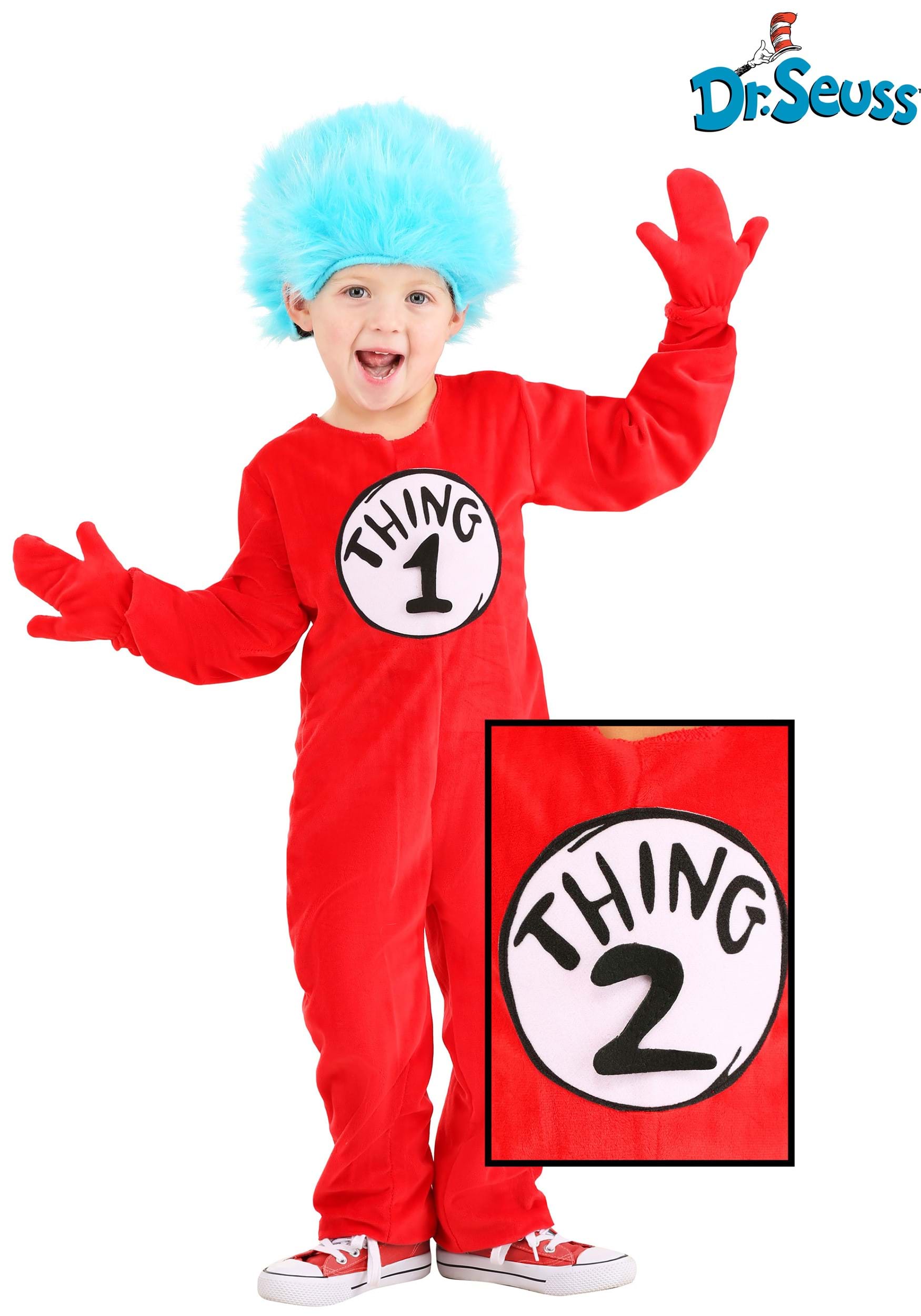 Toddler Dr. Seuss Deluxe Thing 1 & 2 Costume 1 Toddler Dr. Seuss Deluxe Thing 1 & 2 Costume