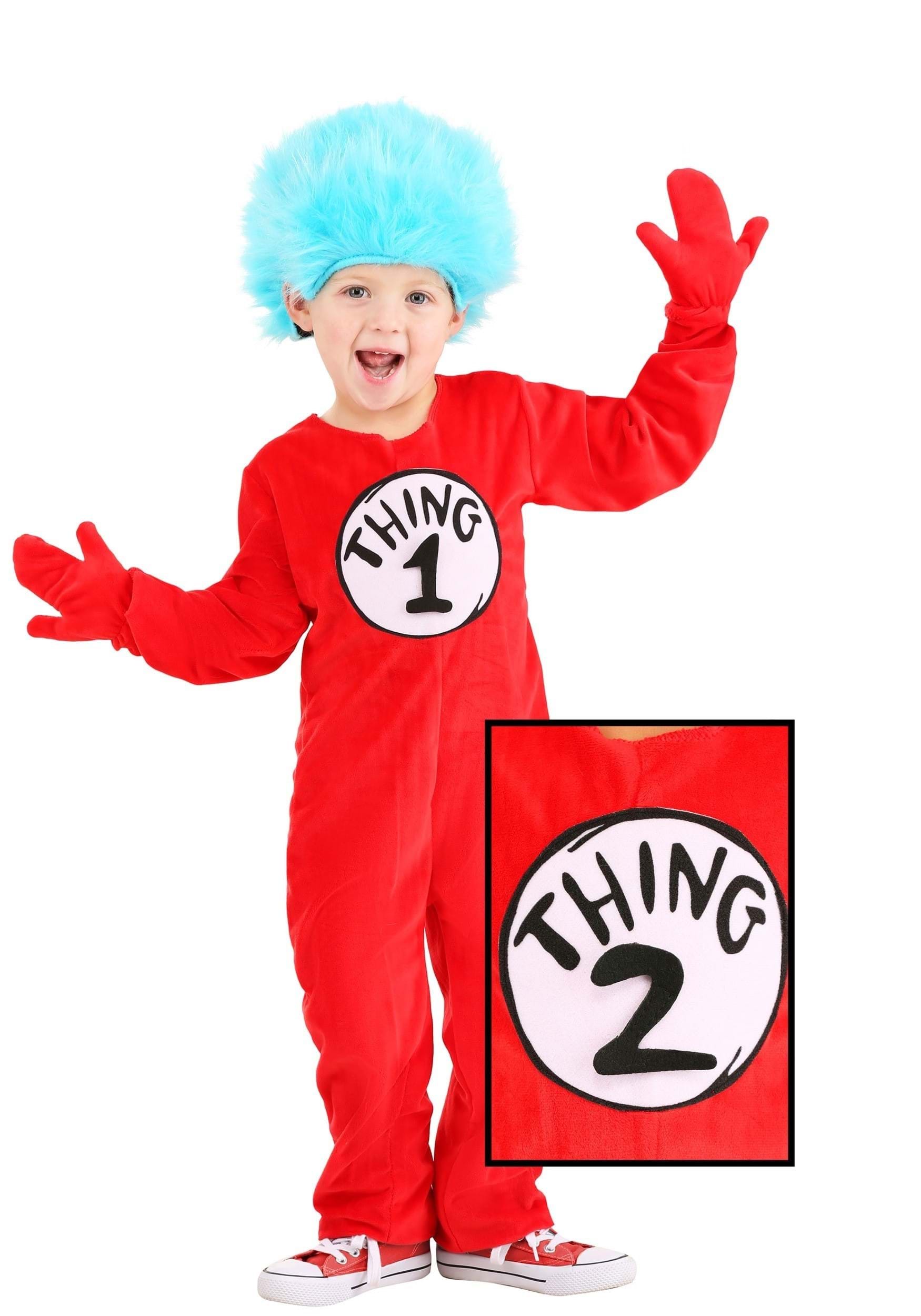 Toddler Dr. Seuss Deluxe Thing 1 & 2 Costume 7 Toddler Dr. Seuss Deluxe Thing 1 & 2 Costume