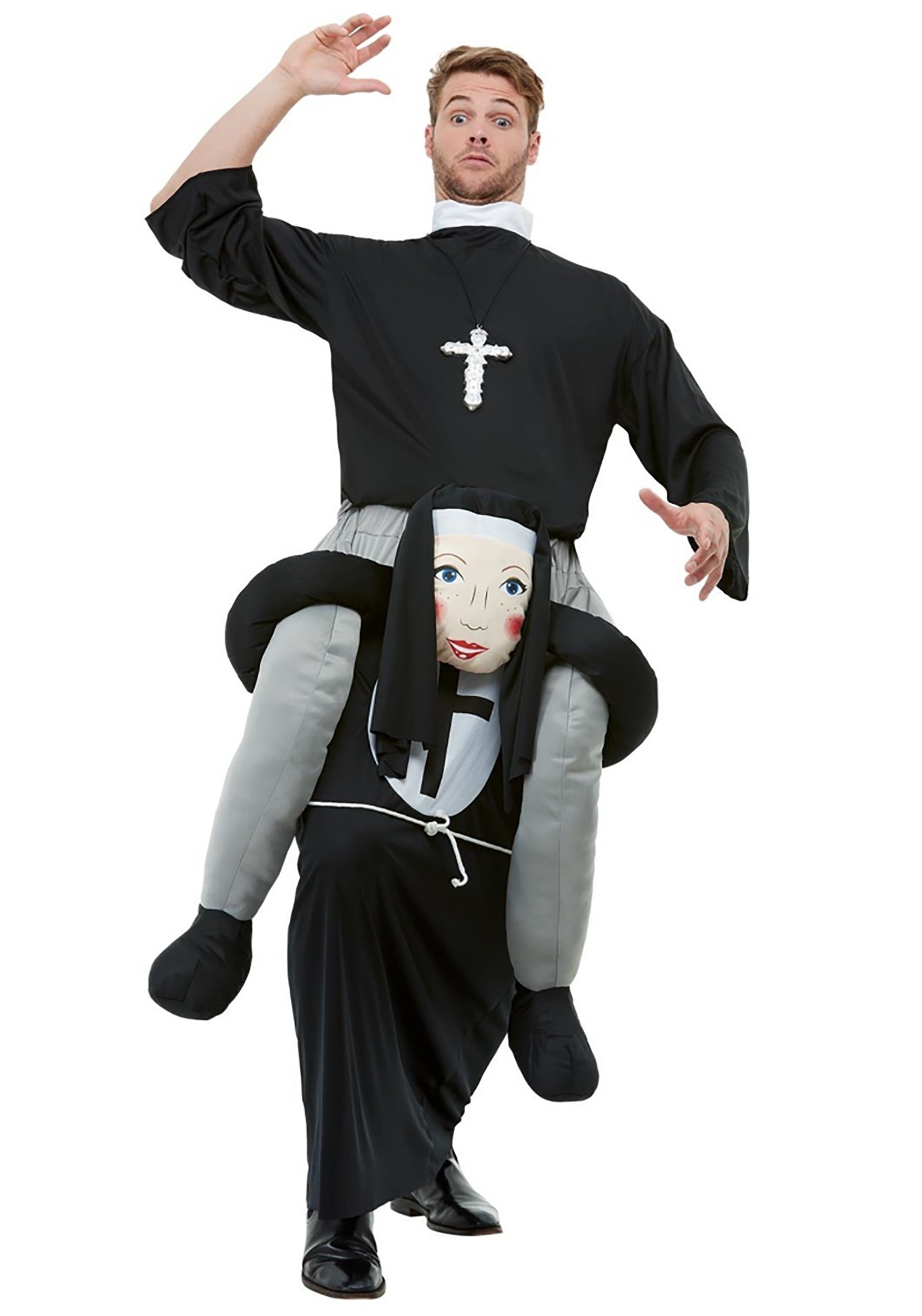 Piggyback Nun Costume for Adults