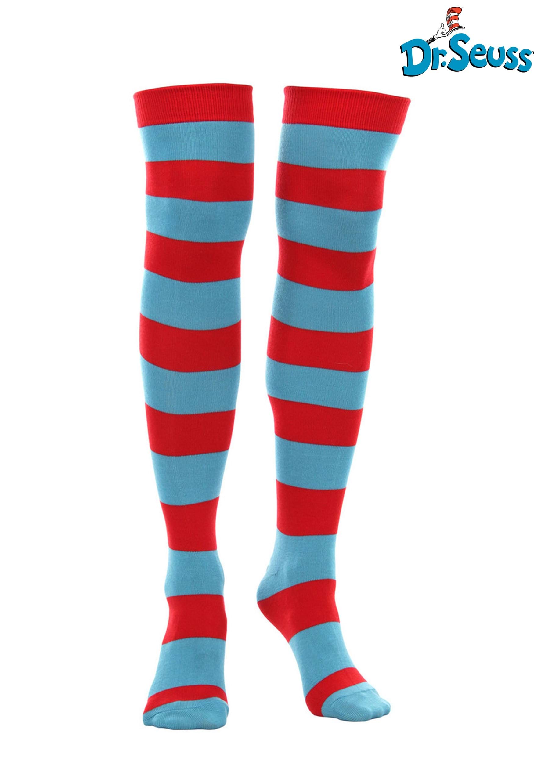 Dr. Seuss Thing 1 & Thing 2 Striped Knee High Socks for Women 1 Dr. Seuss Thing 1 & Thing 2 Striped Knee High Socks for Women