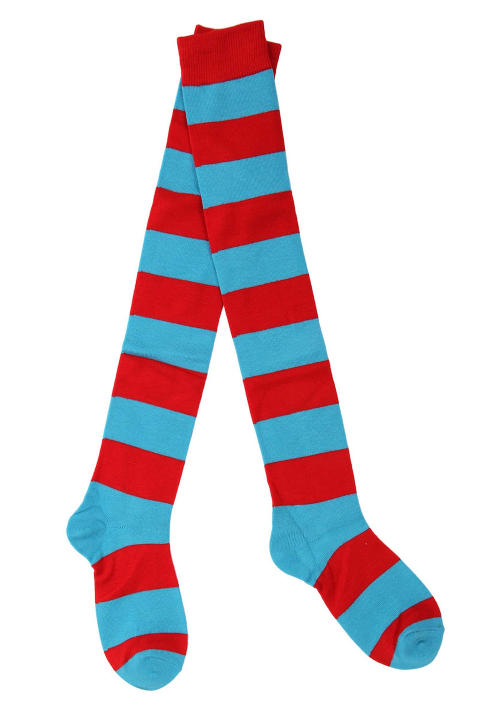 Dr. Seuss Thing 1 & Thing 2 Striped Knee High Socks for Women 3 Dr. Seuss Thing 1 & Thing 2 Striped Knee High Socks for Women