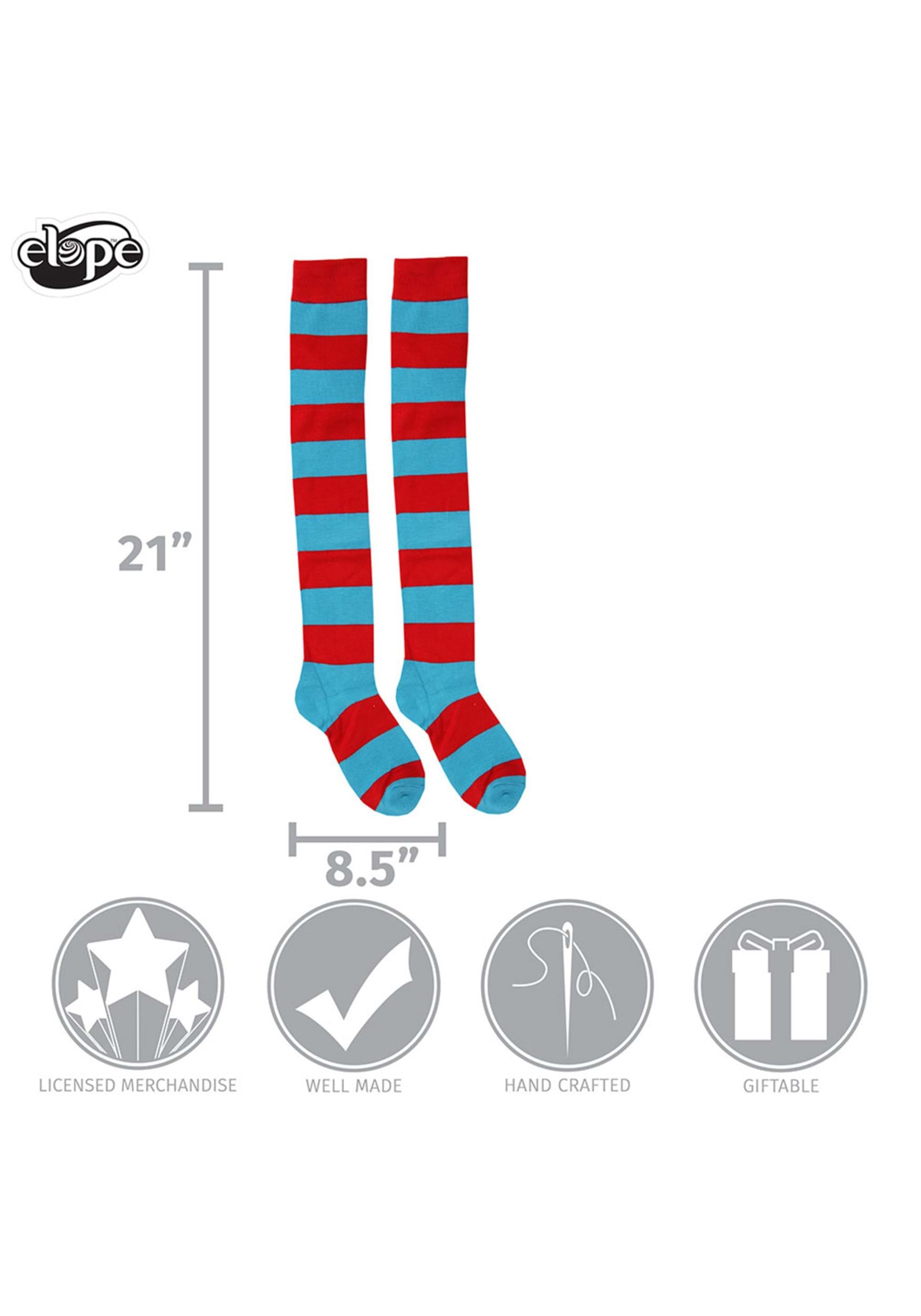 Dr. Seuss Thing 1 & Thing 2 Striped Knee High Socks for Women 4 Dr. Seuss Thing 1 & Thing 2 Striped Knee High Socks for Women
