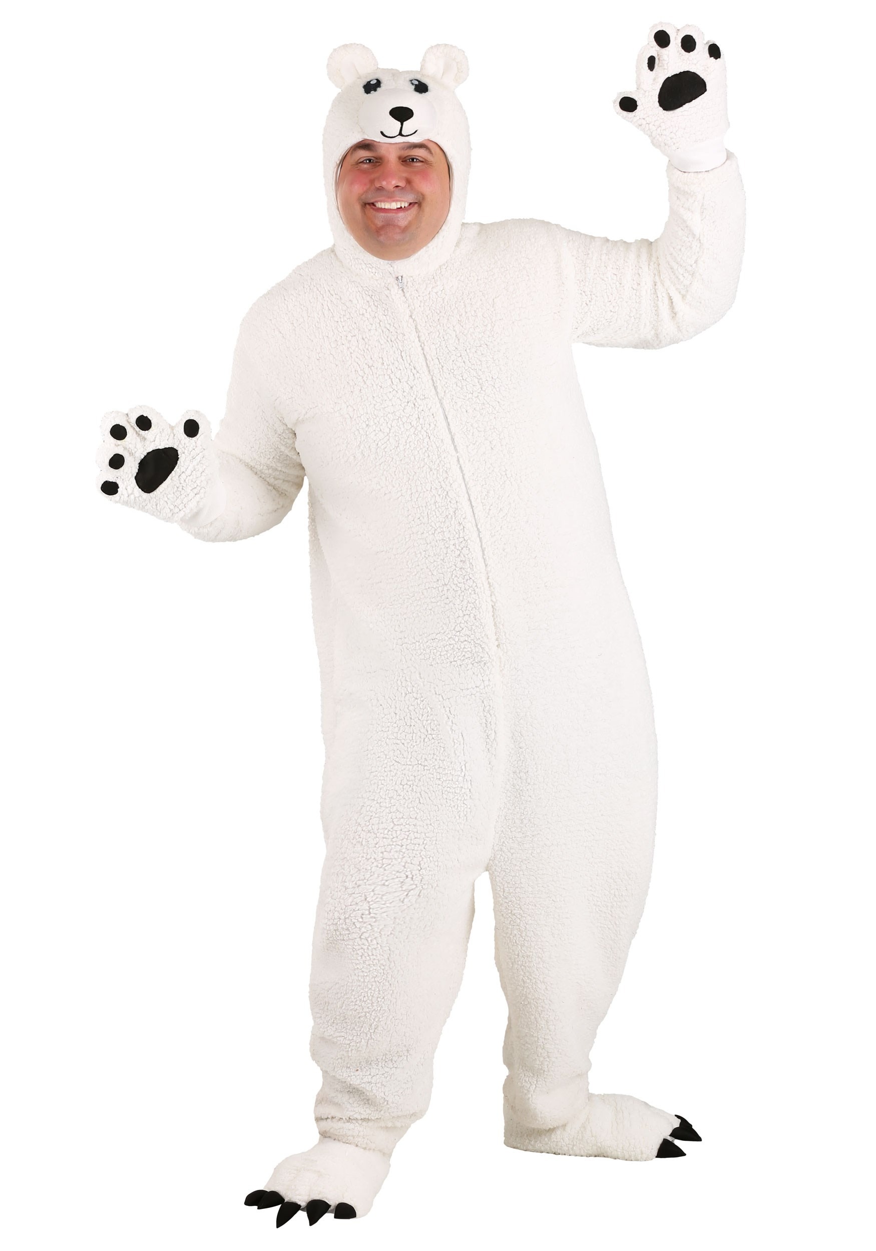 Adult Plus Size Arctic Polar Bear Costume 1 Adult Plus Size Arctic Polar Bear Costume
