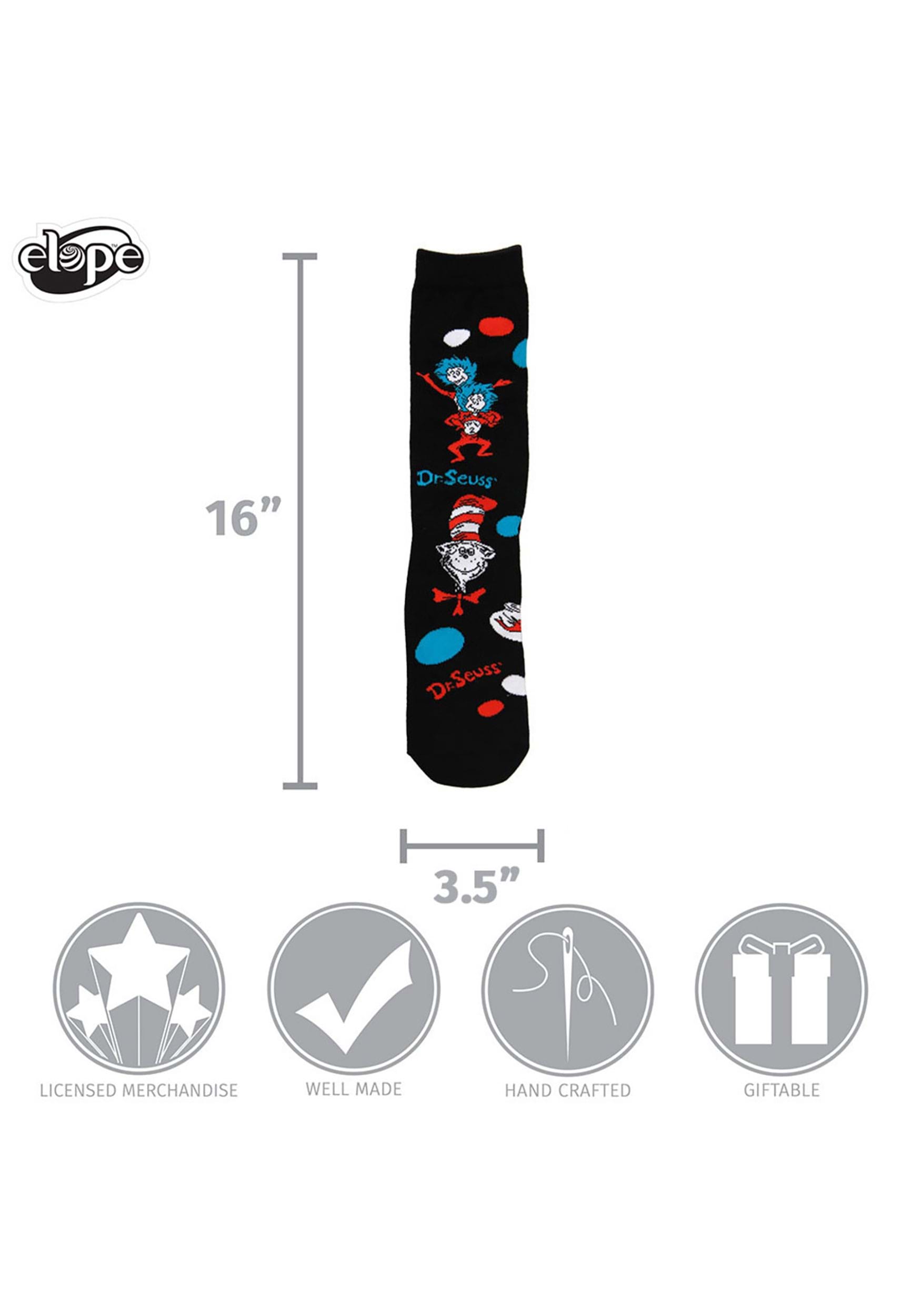 The Cat In The Hat Pattern Socks for Adults
